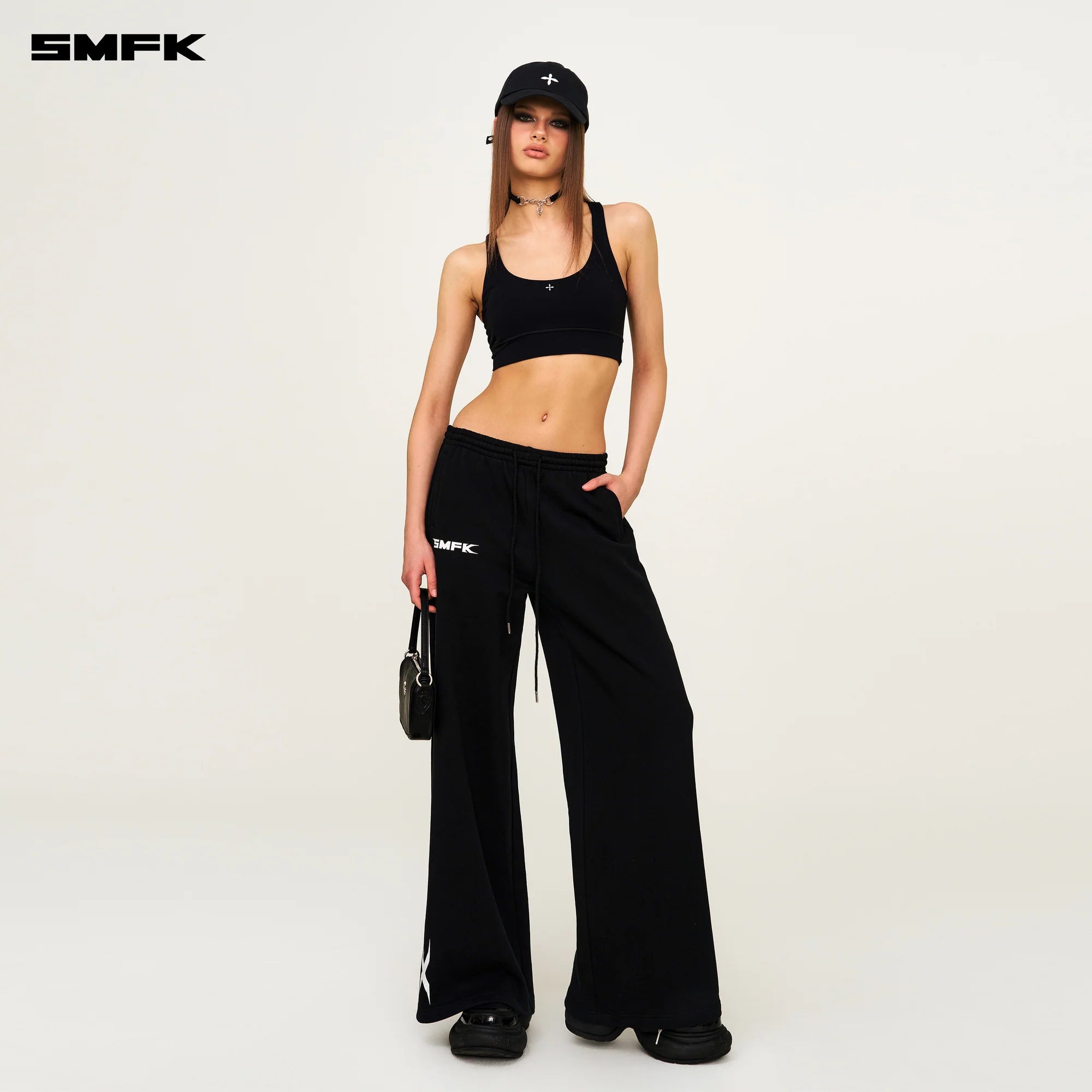 FUTURE GENE WIDE-LEG SWEATPANTS IN BLACK