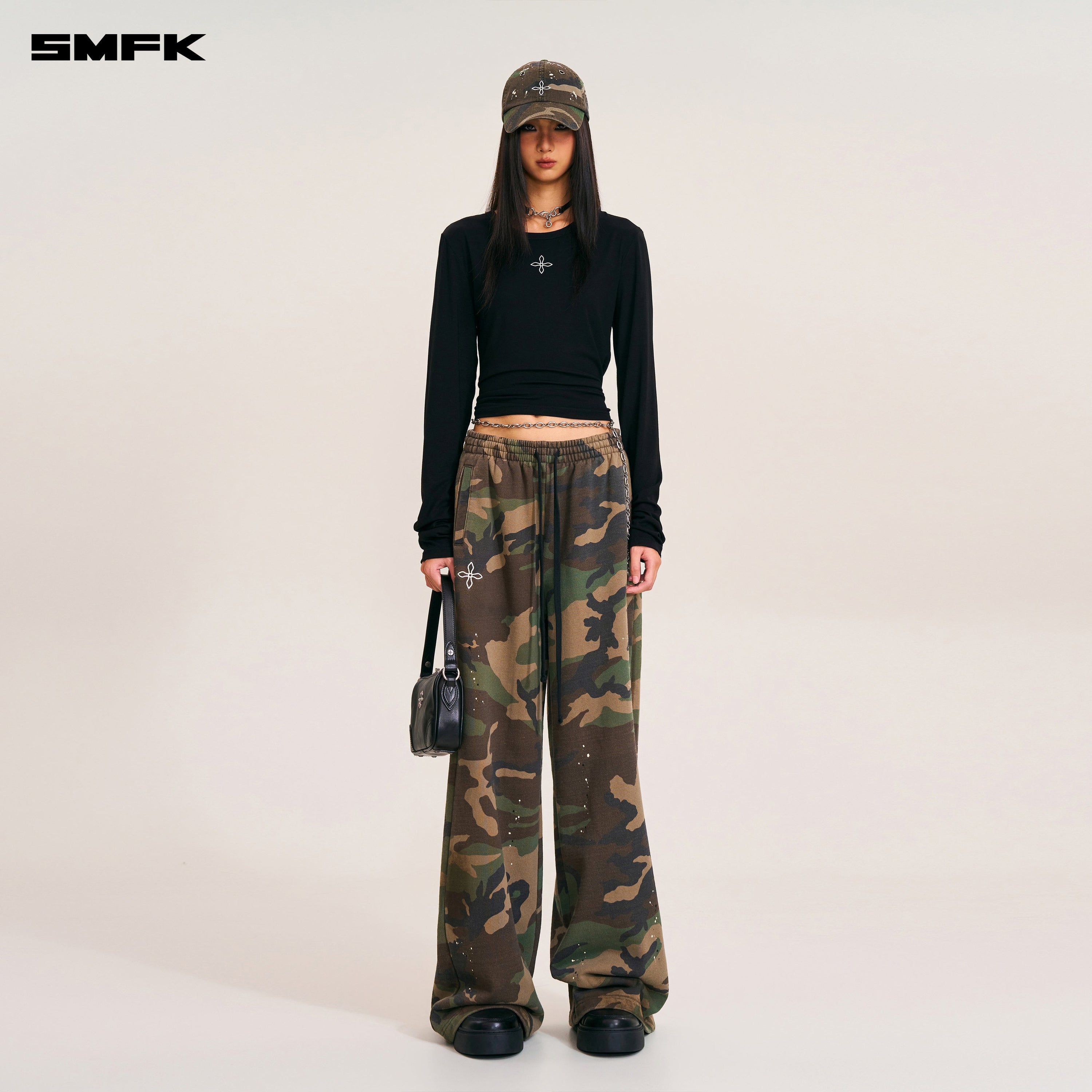 COMPASS MODE CAMO TOWER SPORTS PANTS ARMY GREEN CAMOUFLAG