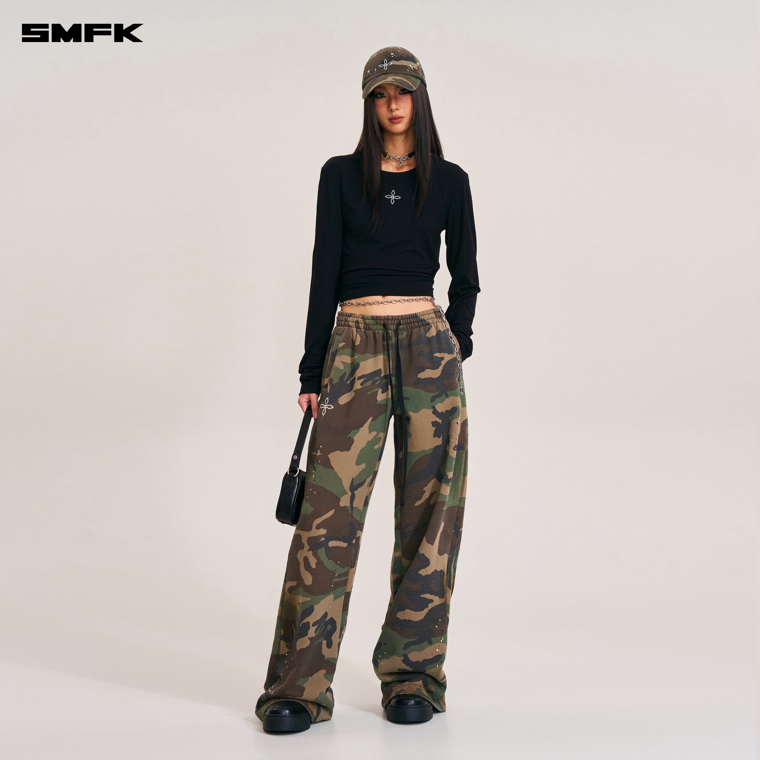 COMPASS MODE CAMO TOWER SPORTS PANTS ARMY GREEN CAMOUFLAG