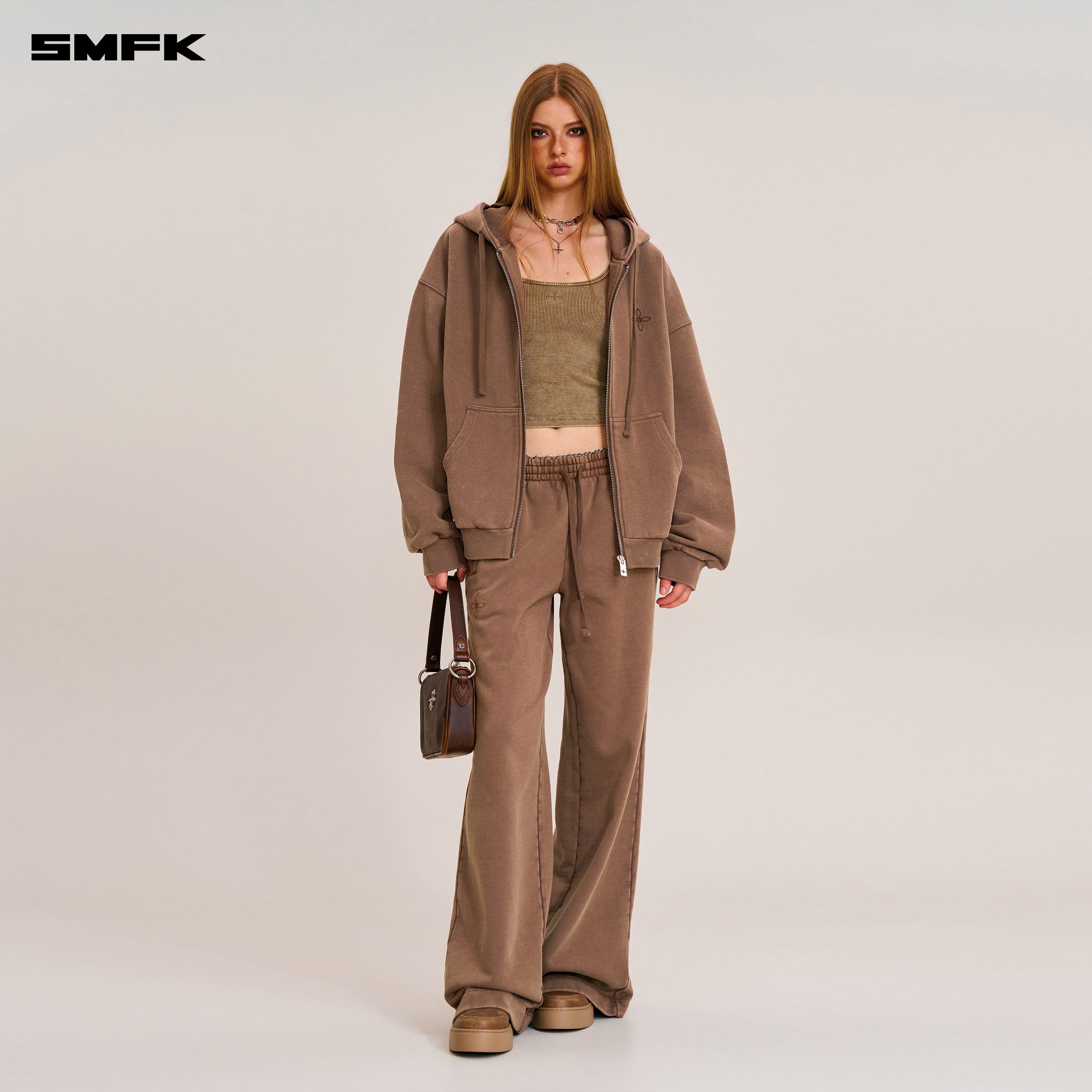 COMPASS MODE TOWER LOOSE SPORTS PANTS WILD HORSE BROWN