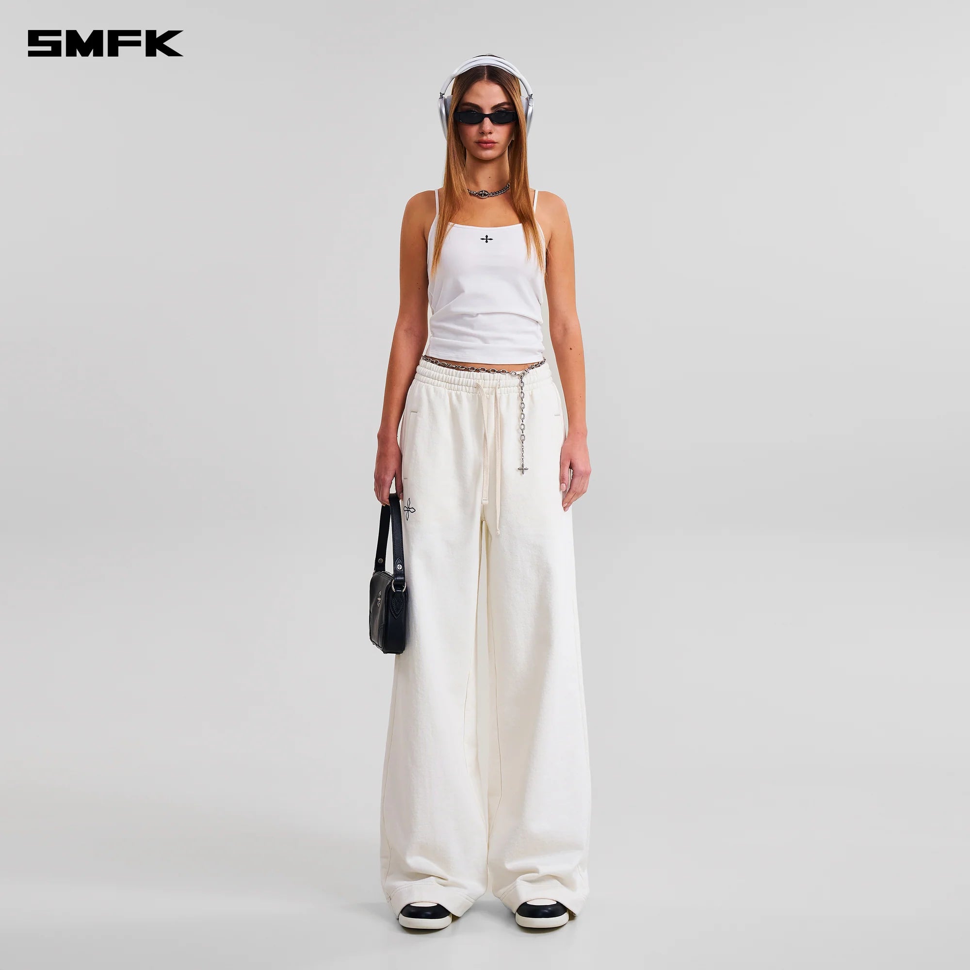 COMPASS MODE TOWER LOOSE SPORTS PANTS SNOW MOUNTAIN WHITE