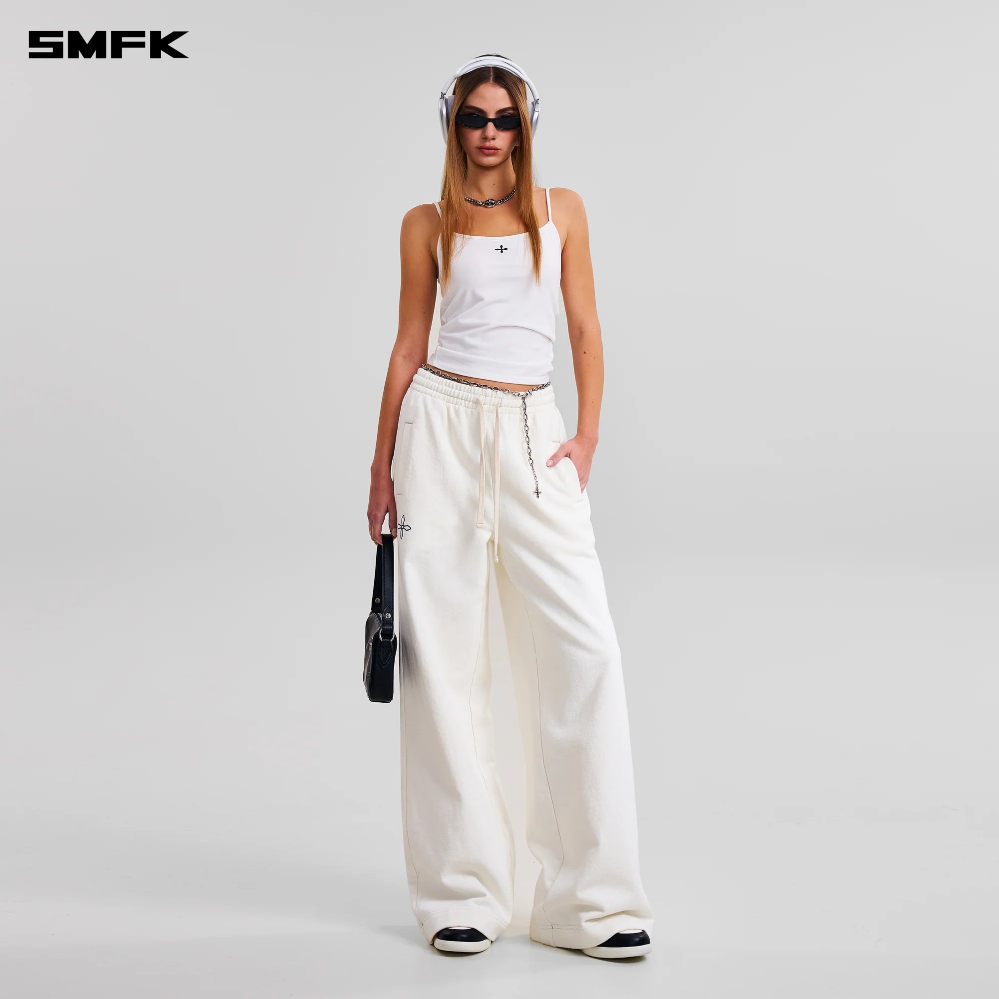 COMPASS MODE TOWER LOOSE SPORTS PANTS SNOW MOUNTAIN WHITE