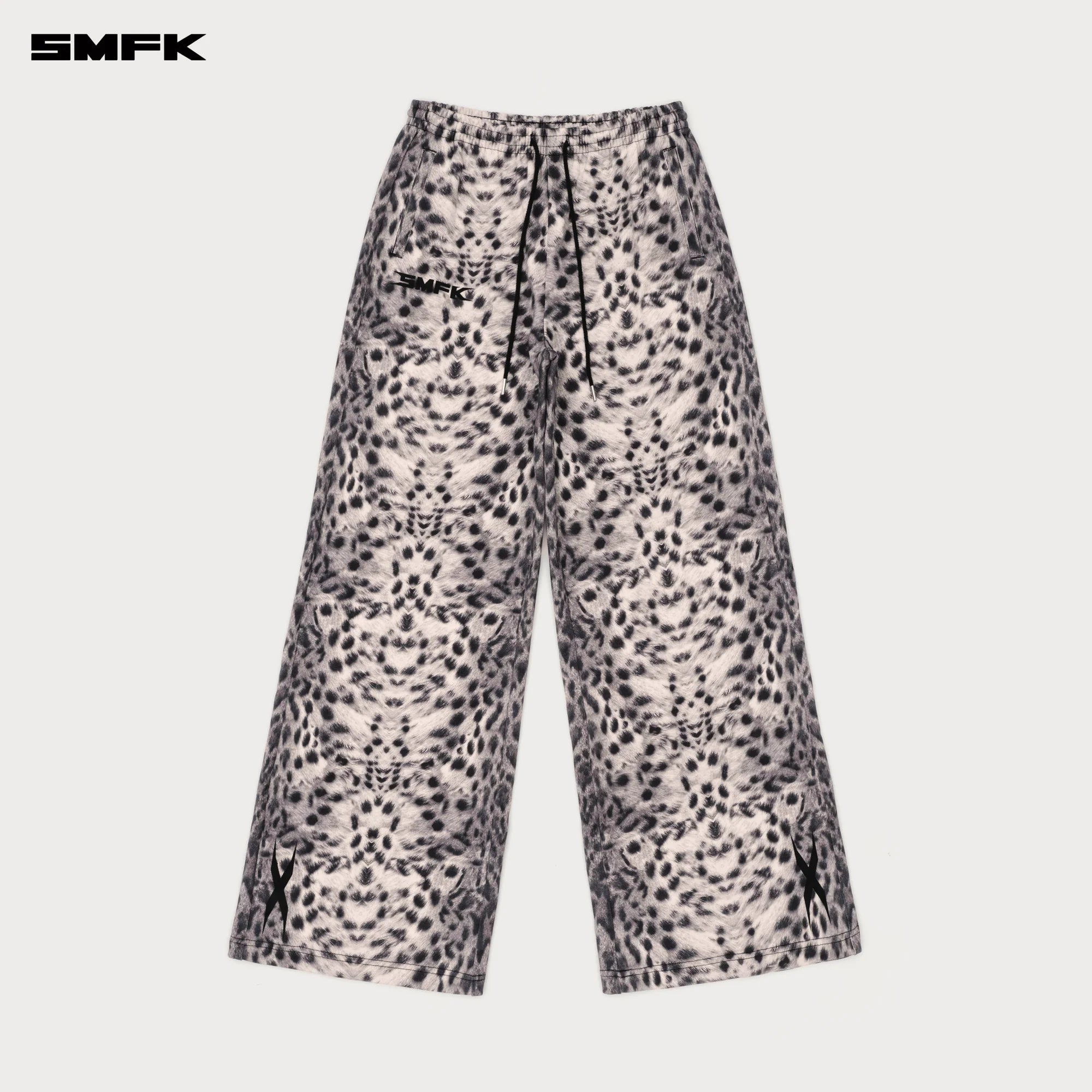 FUTURE GENE WIDE-LEG SWEATPANTS IN WHITE LEOPARD