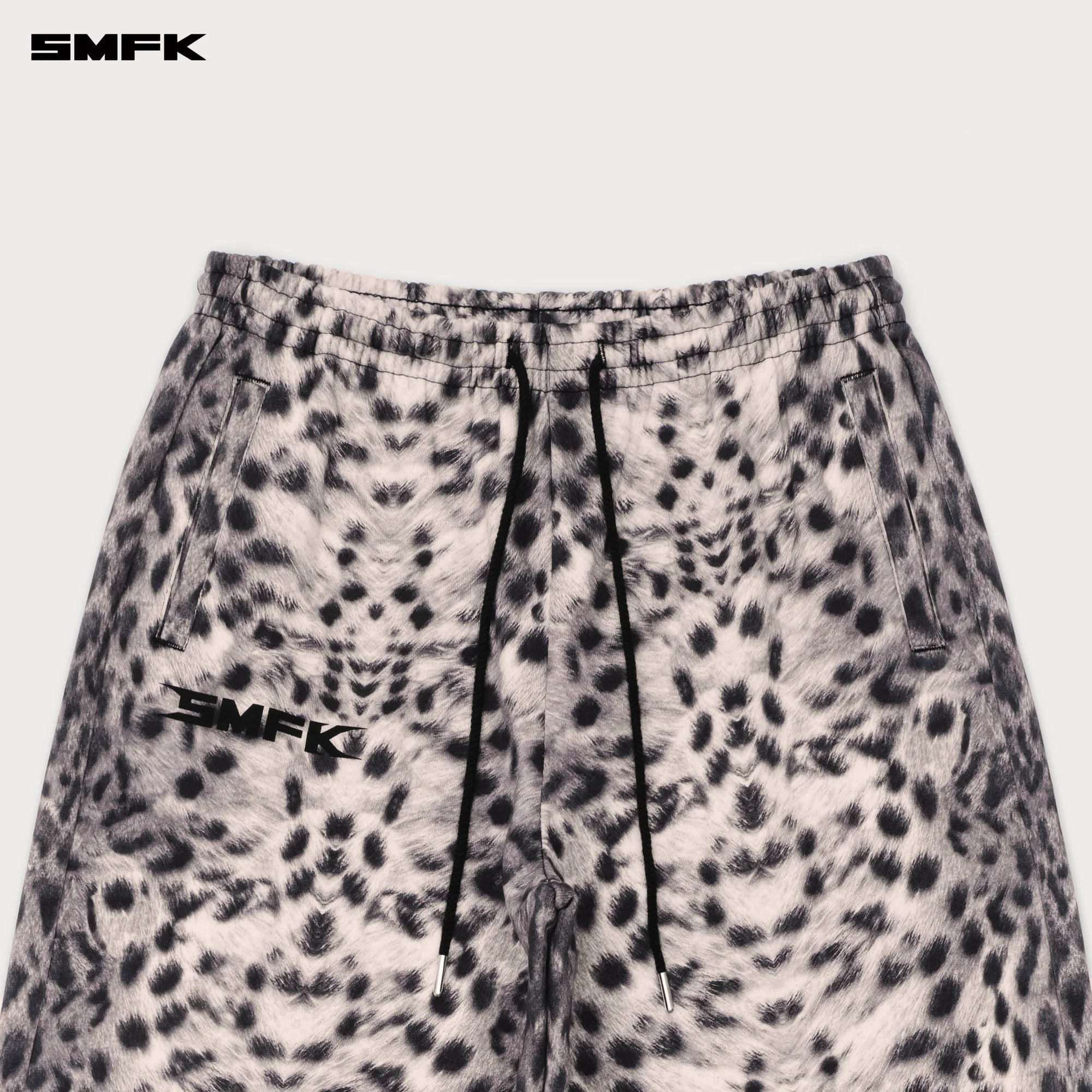 FUTURE GENE WIDE-LEG SWEATPANTS IN WHITE LEOPARD