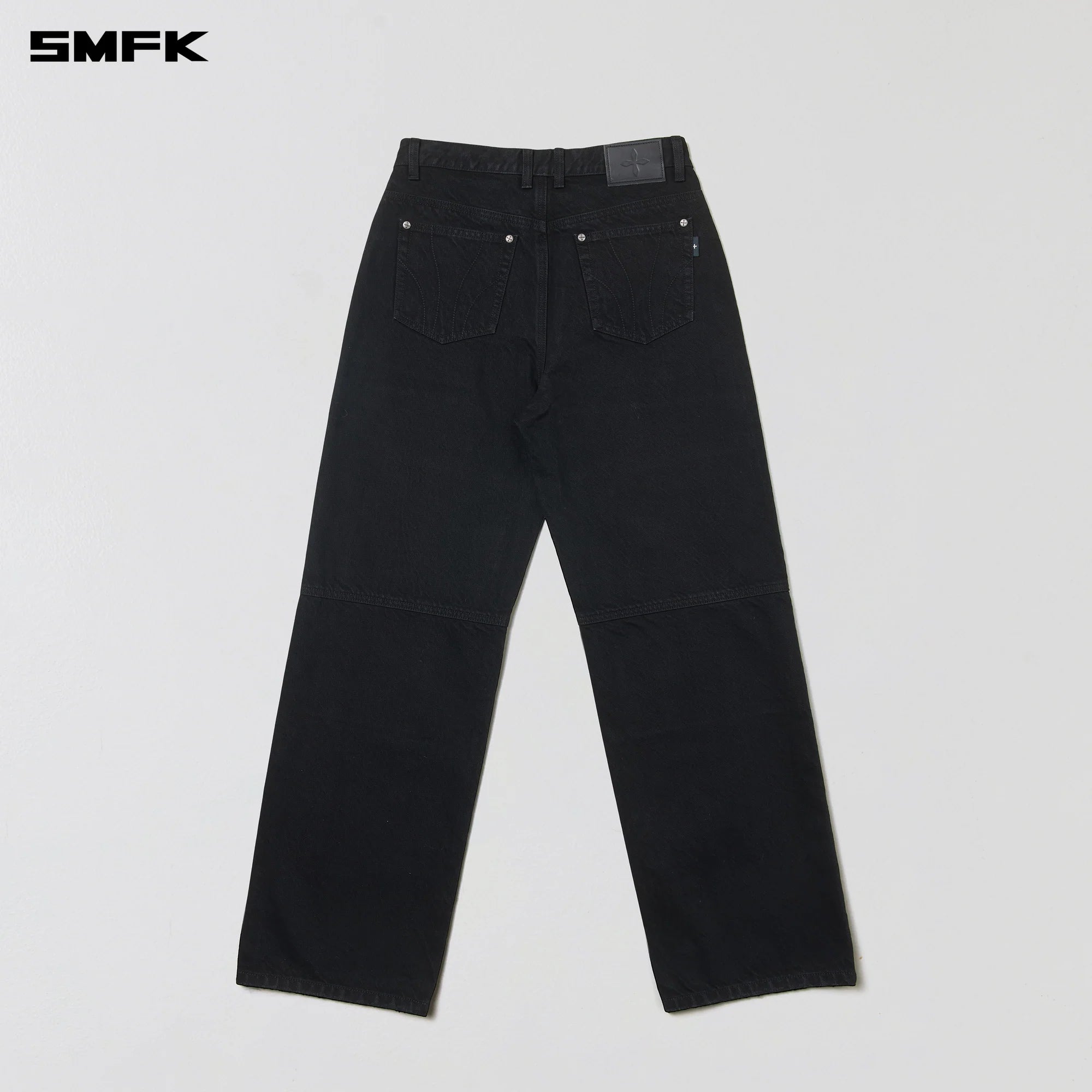COMPASS MODE LOOSE STRAIGHT DENIM PANTS WILD BLACK