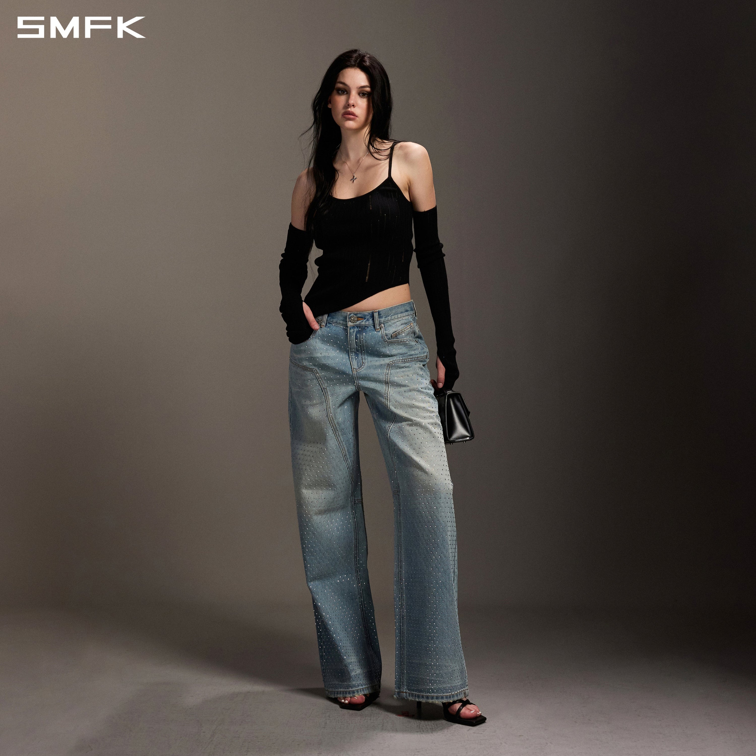 MIRAGE MODE DIAMOND STRT DENIM PANTS/COTTON/W DENIM BLUE DIAMOND