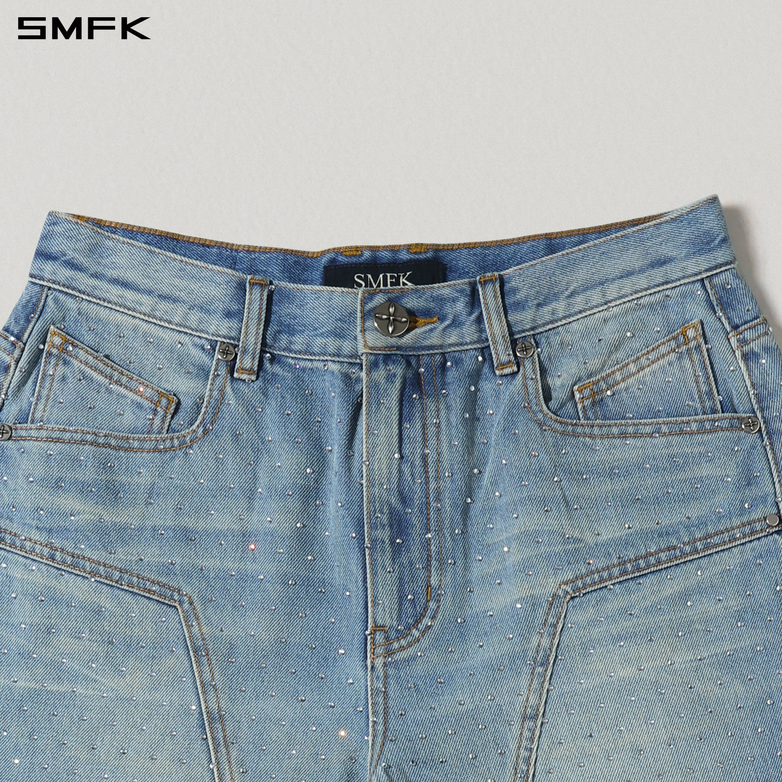 MIRAGE MODE DIAMOND STRT DENIM PANTS/COTTON/W DENIM BLUE DIAMOND