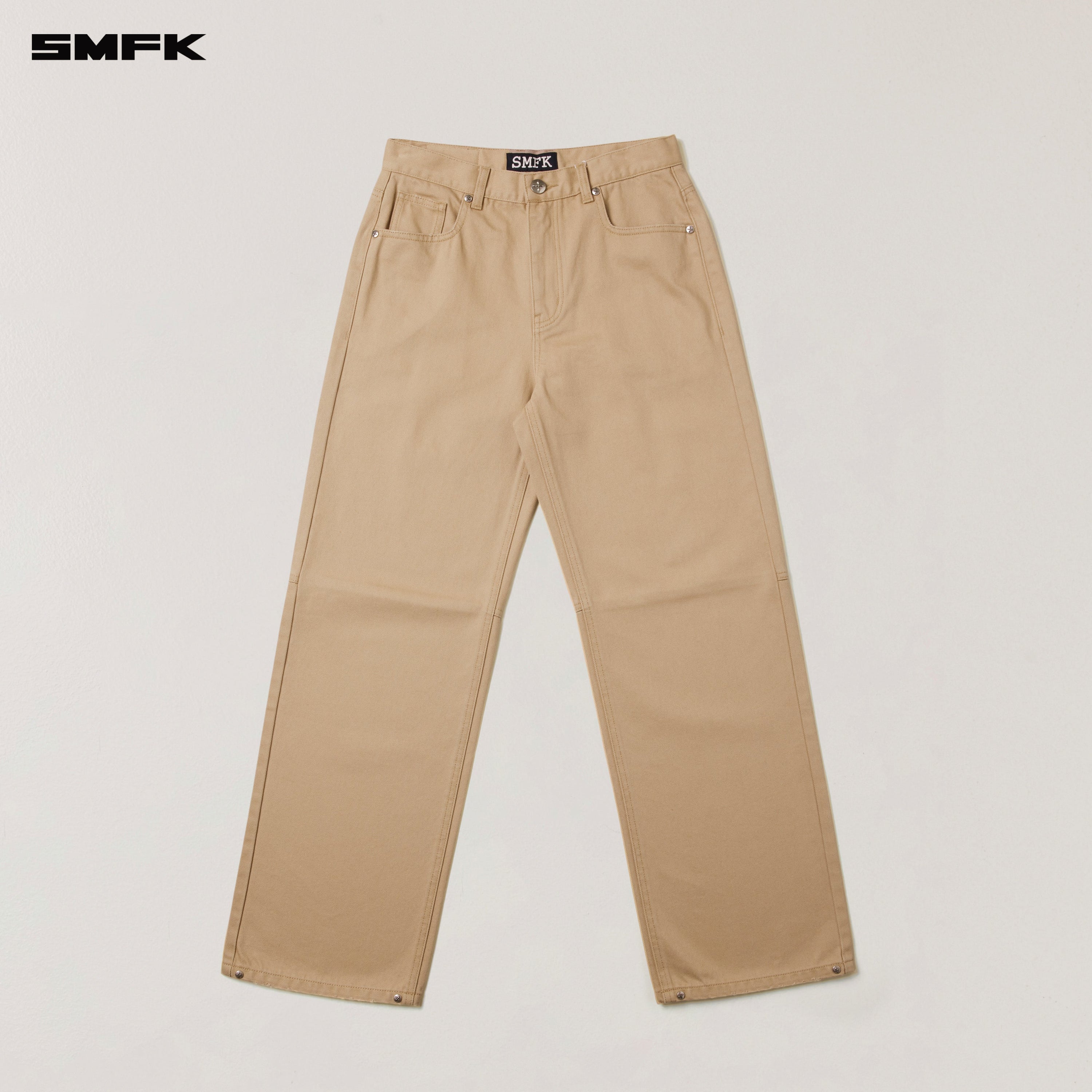 COMPASS MODE LOOSE STRAIGHT DENIM PANTS SAND
