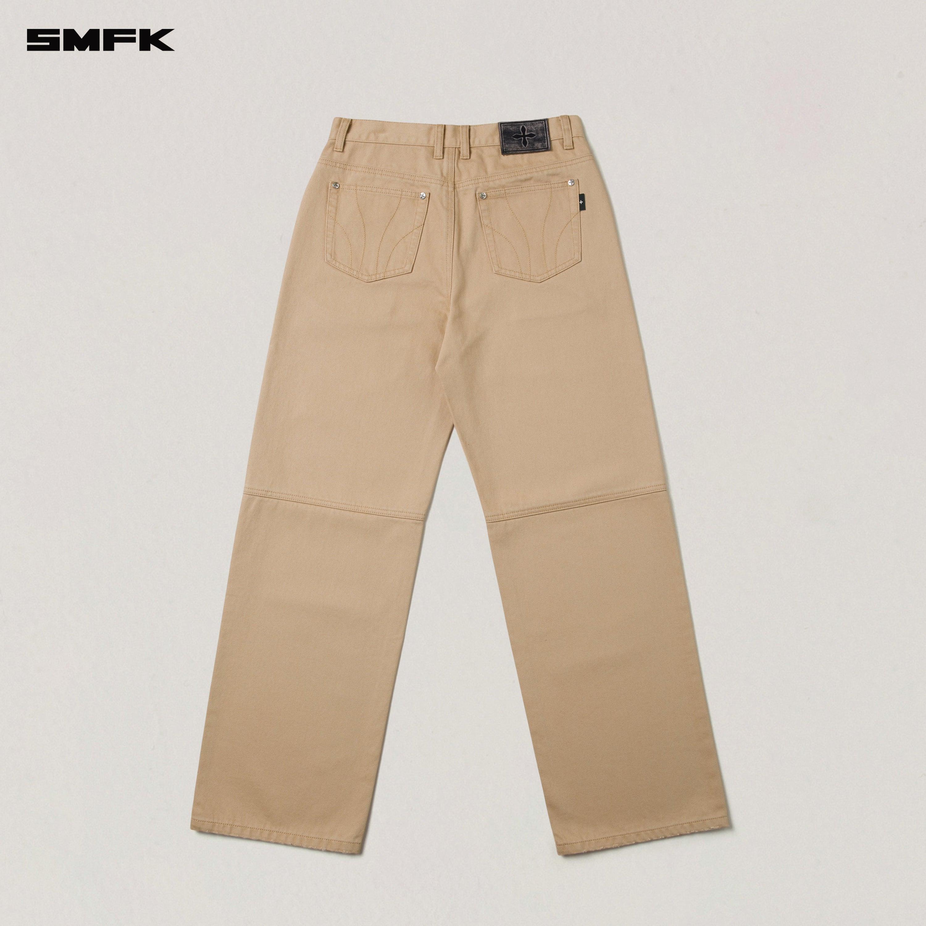 COMPASS MODE LOOSE STRAIGHT DENIM PANTS SAND