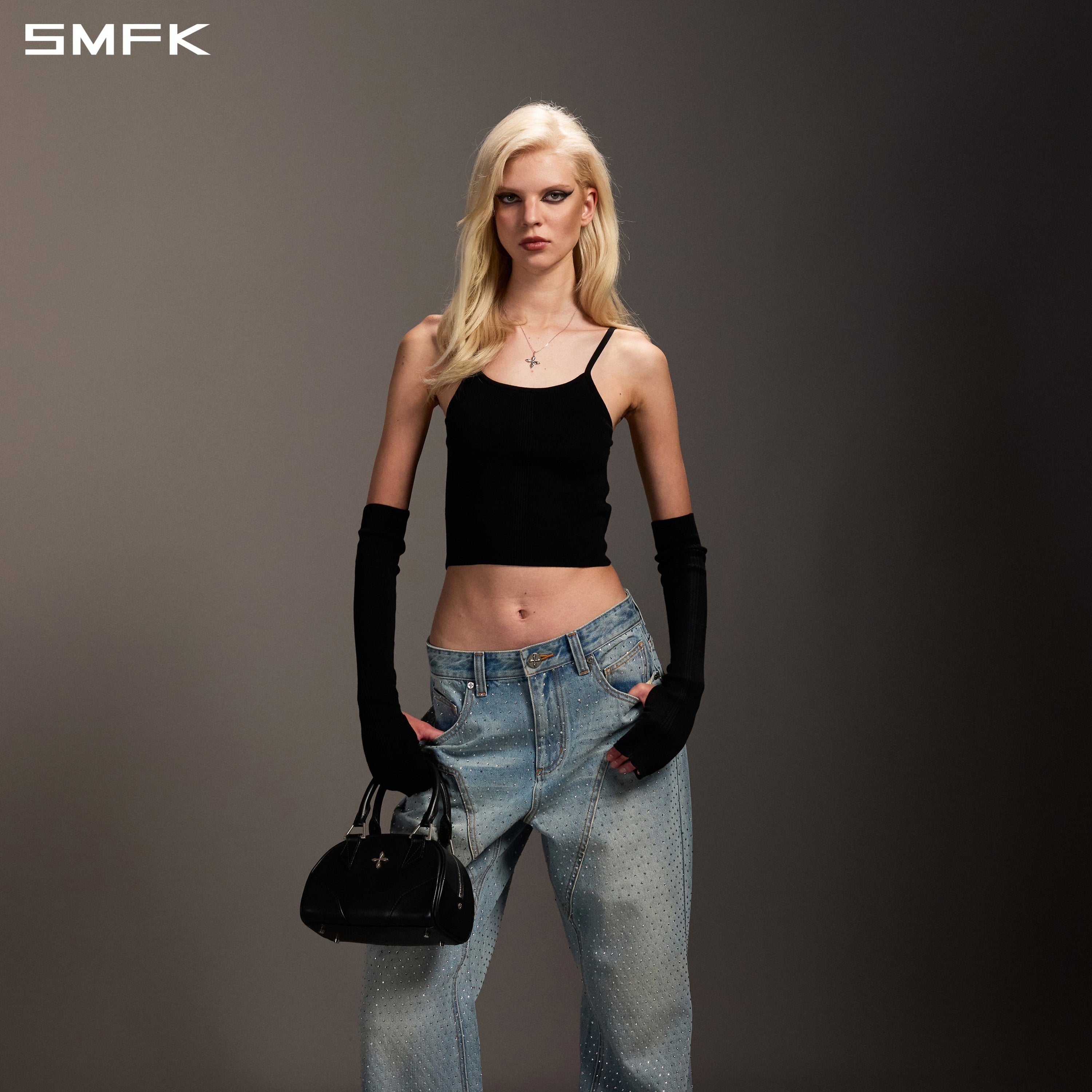 COMPASS MIRAGE FLARED DENIM PANTS/COTTON+DIAMOND/W DENIM BLUE DIAMOND