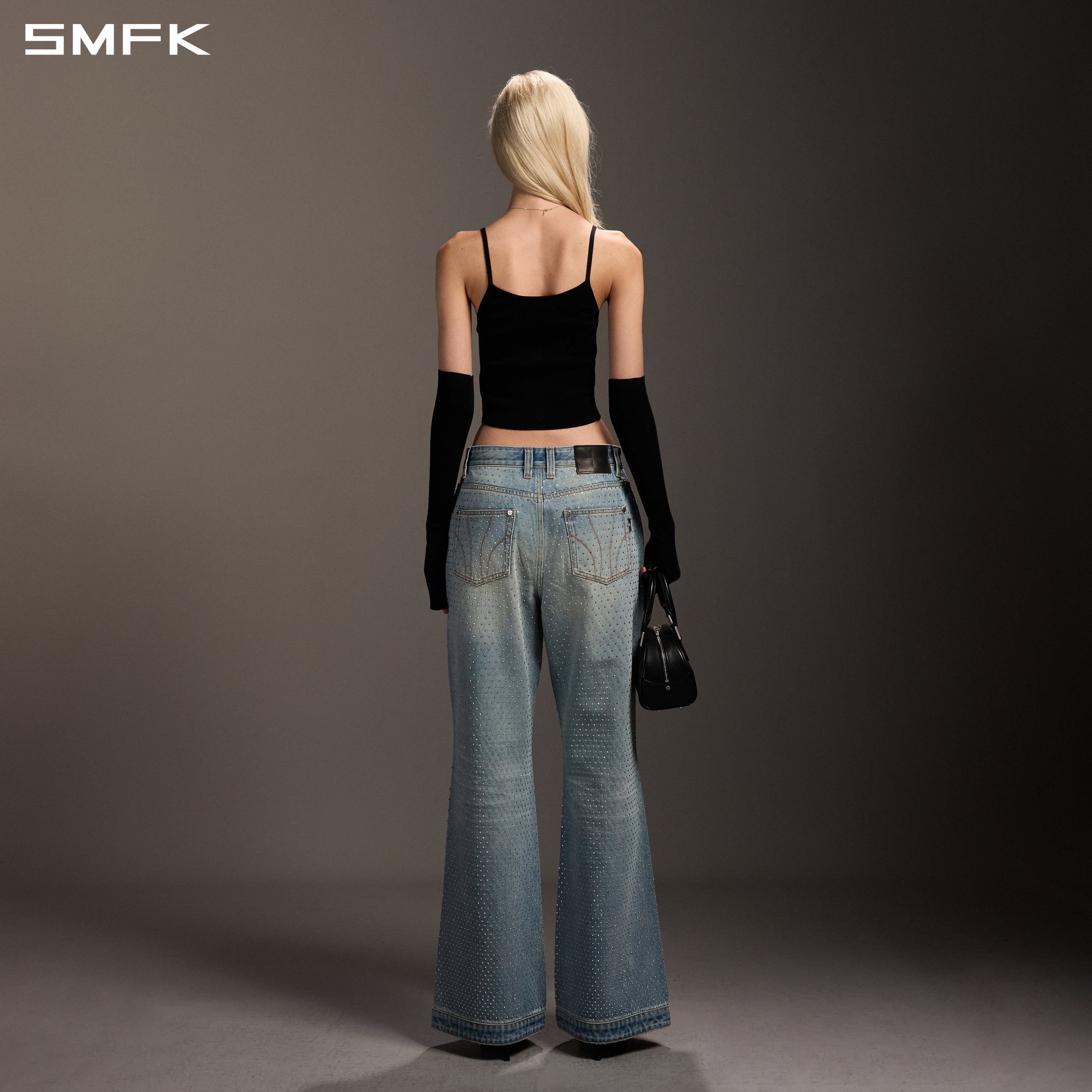 COMPASS MIRAGE FLARED DENIM PANTS/COTTON+DIAMOND/W DENIM BLUE DIAMOND