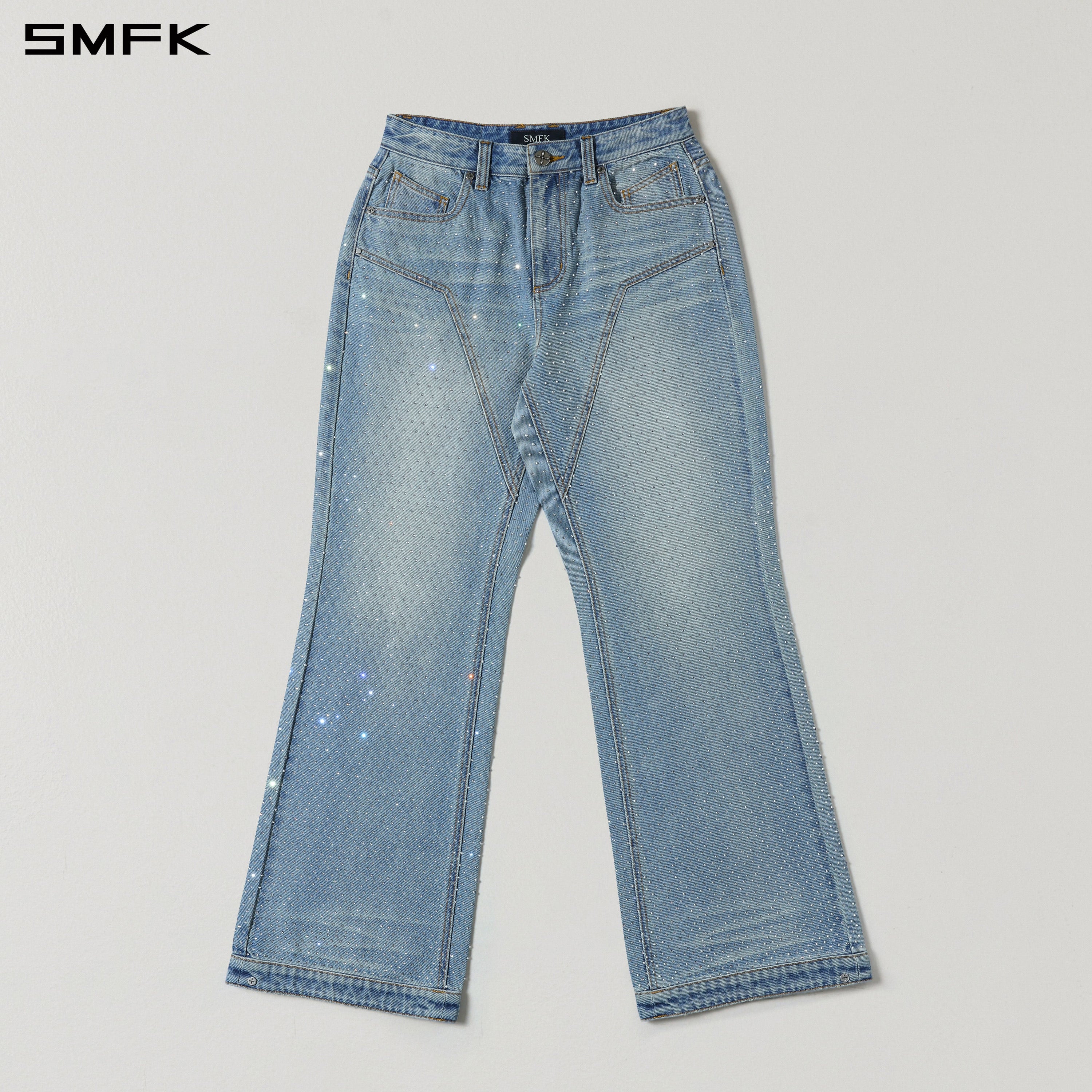 COMPASS MIRAGE FLARED DENIM PANTS/COTTON+DIAMOND/W DENIM BLUE DIAMOND