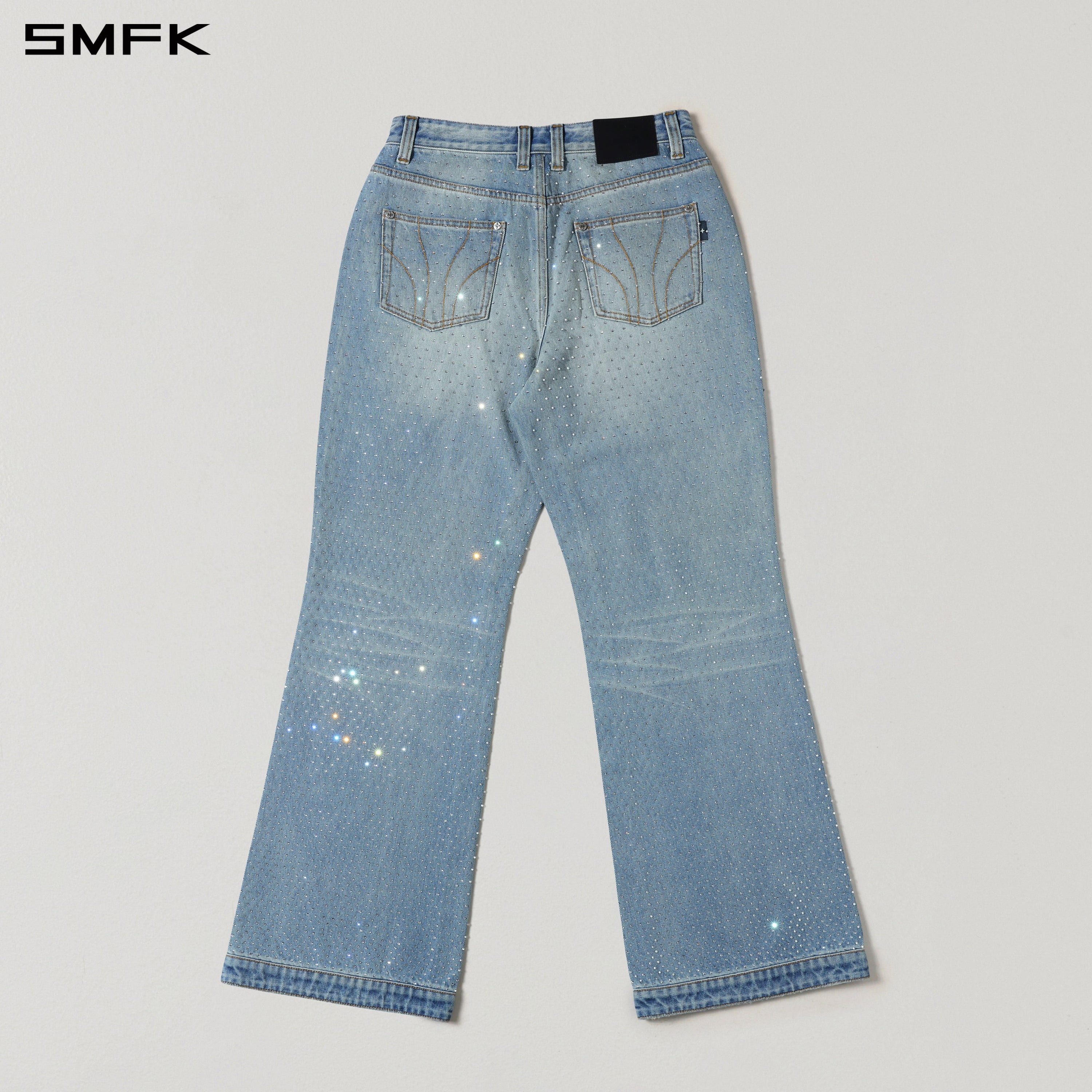 COMPASS MIRAGE FLARED DENIM PANTS/COTTON+DIAMOND/W DENIM BLUE DIAMOND