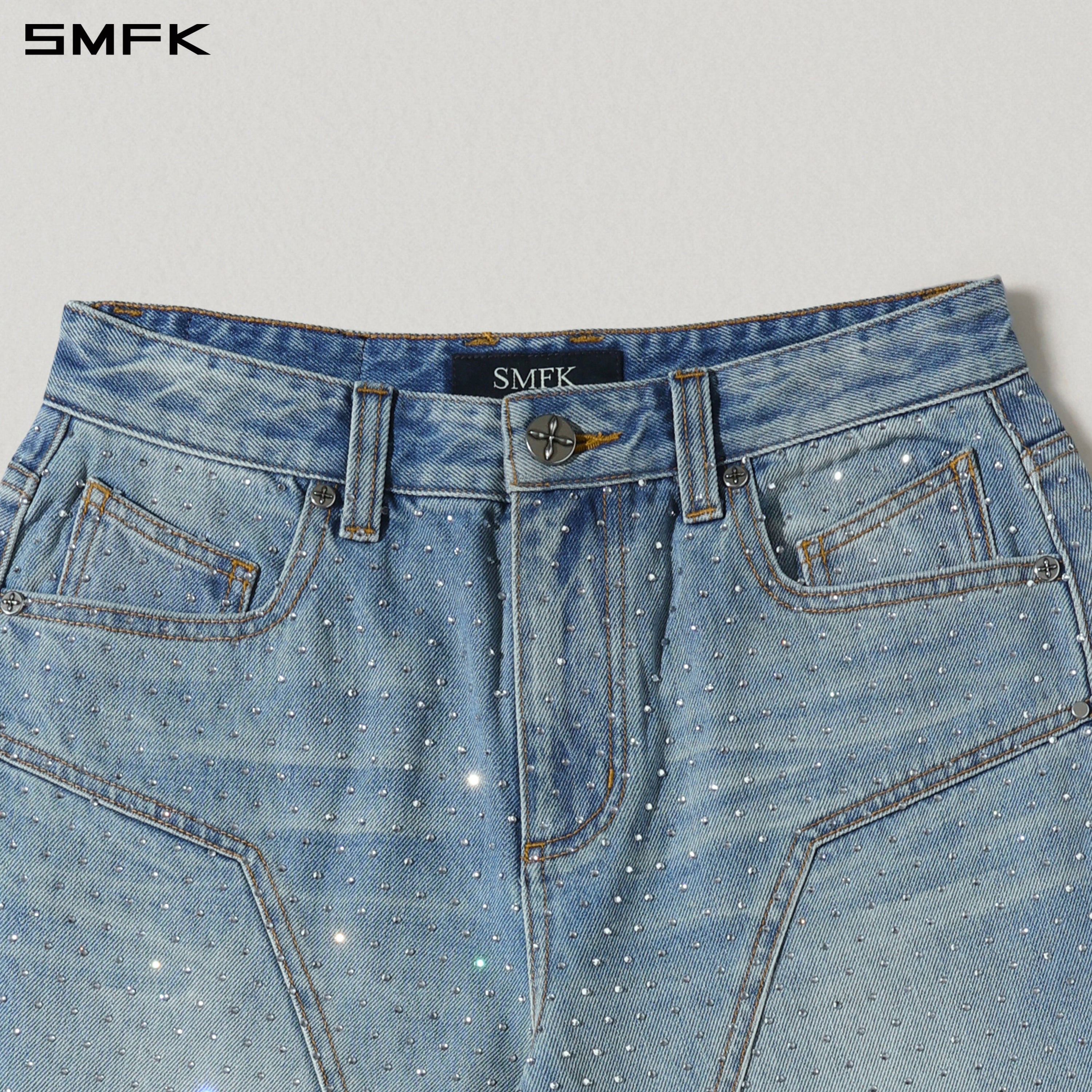 COMPASS MIRAGE FLARED DENIM PANTS/COTTON+DIAMOND/W DENIM BLUE DIAMOND