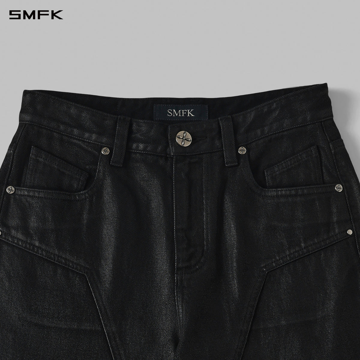 COMPASS MIRAGE FLARED DENIM PANTS/COTTON/W INK BLACK