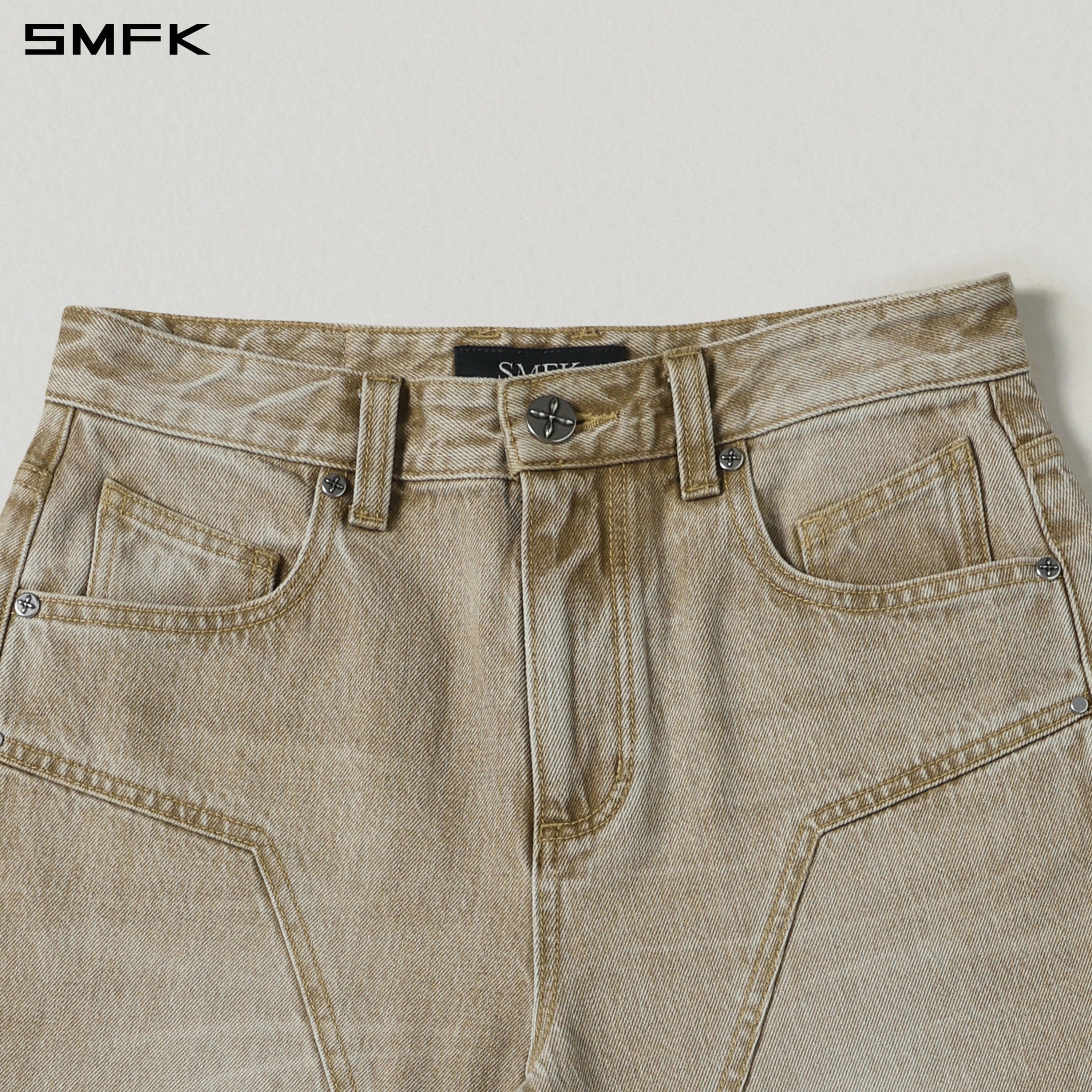 COMPASS MIRAGE FLARED DENIM PANTS/COTTON/W FRESH SKIN