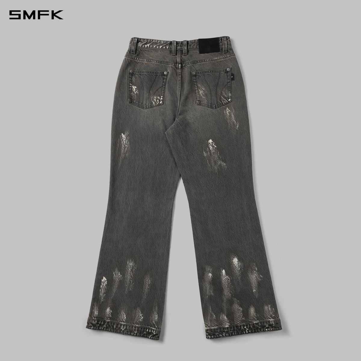 COMPASS MIRAGE FLARED DENIM PANTS/COTTON/W STORM GREY