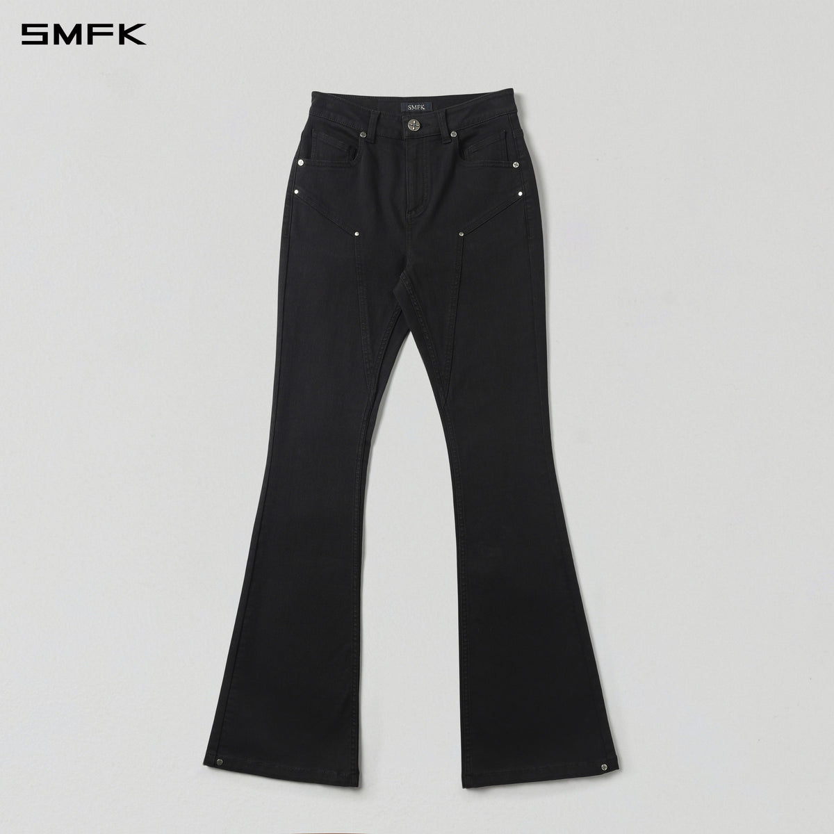 MIRAGE PRISM FLARED DENIM PANTS/E-COTTON WILD BLACK