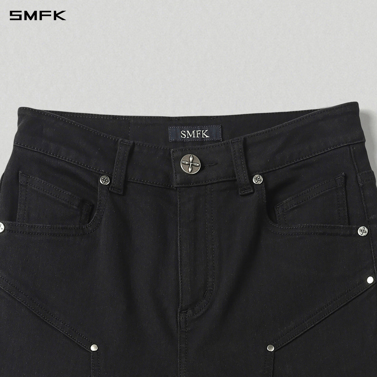 MIRAGE PRISM FLARED DENIM PANTS/E-COTTON WILD BLACK