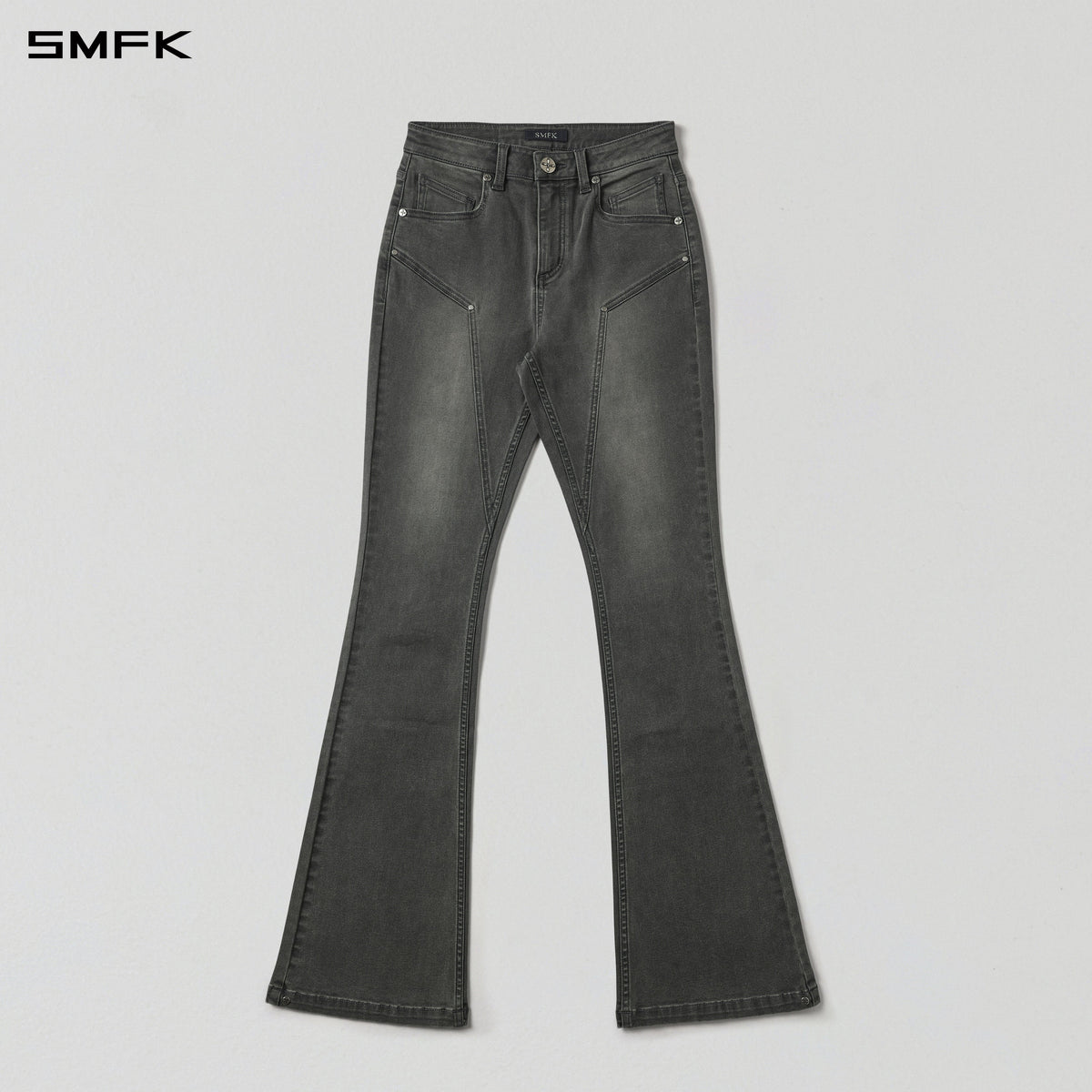 MIRAGE PRISM FLARED DENIM PANTS/E-COTTON STORM GREY