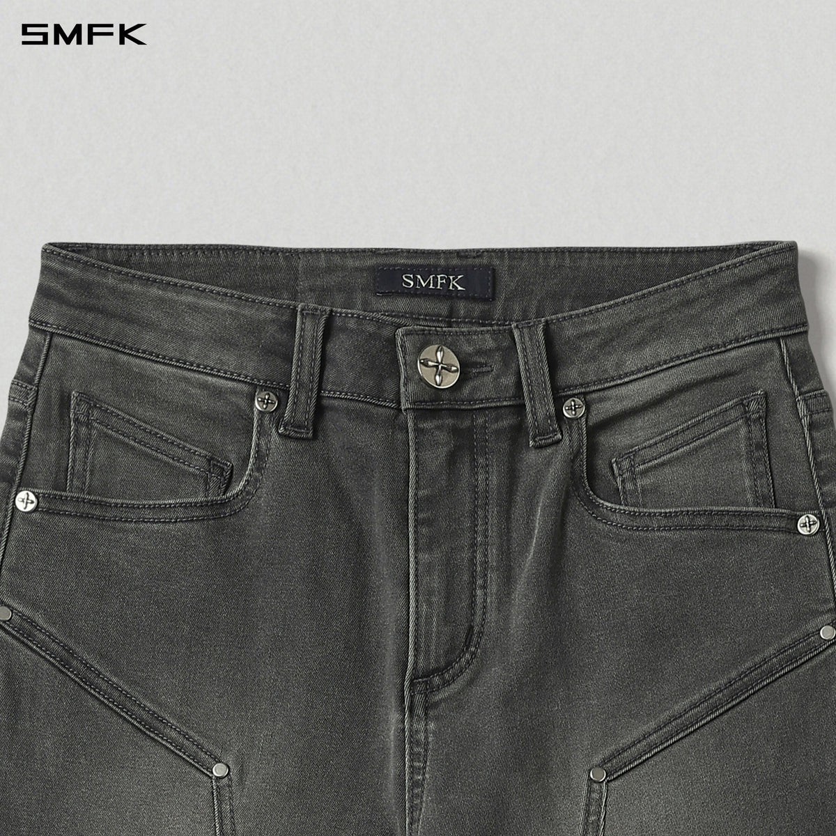 MIRAGE PRISM FLARED DENIM PANTS/E-COTTON STORM GREY