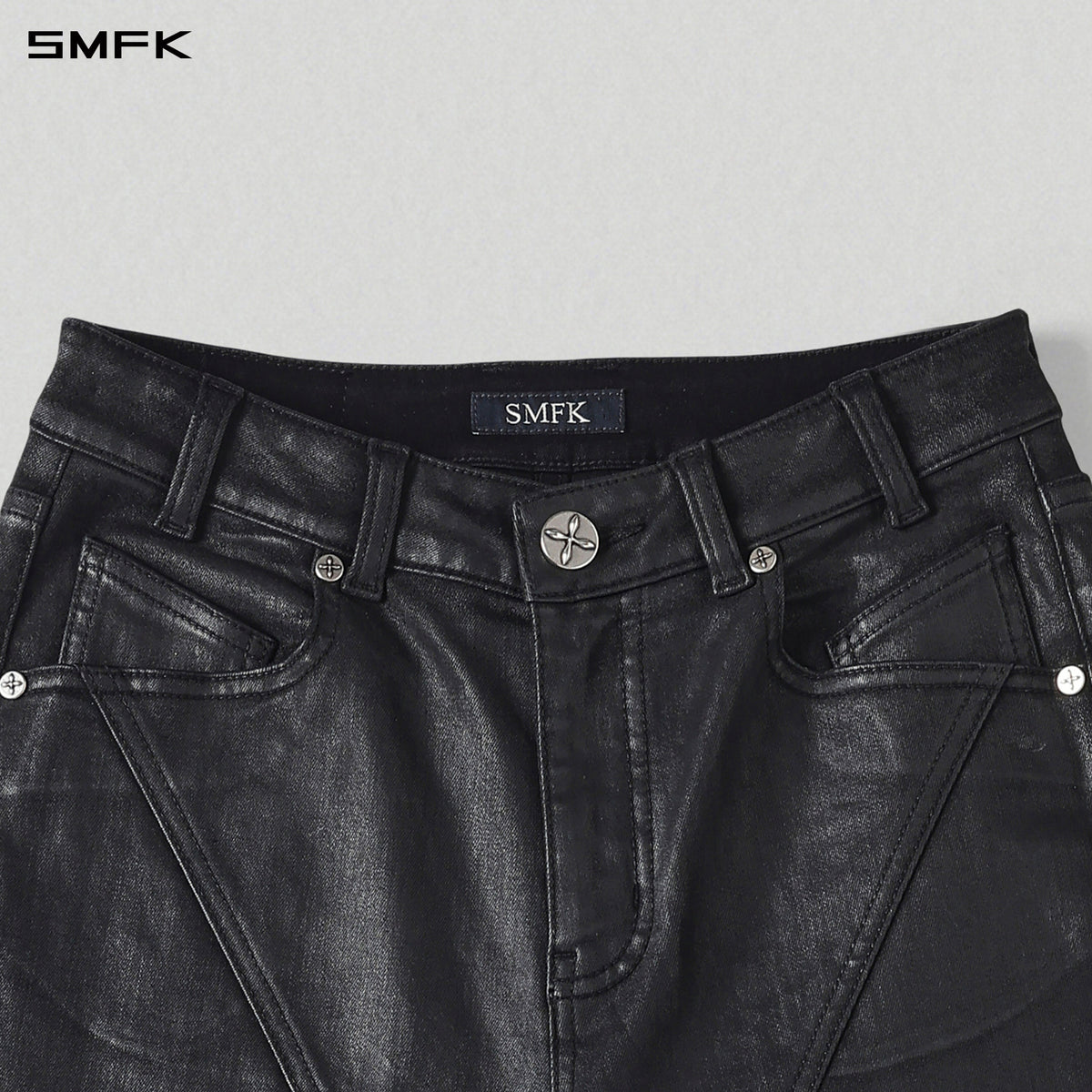 MIRAGE UPSIDE-DOWN DENIM PANTS/COTTON+T400SPANDEX/W INK BLACK