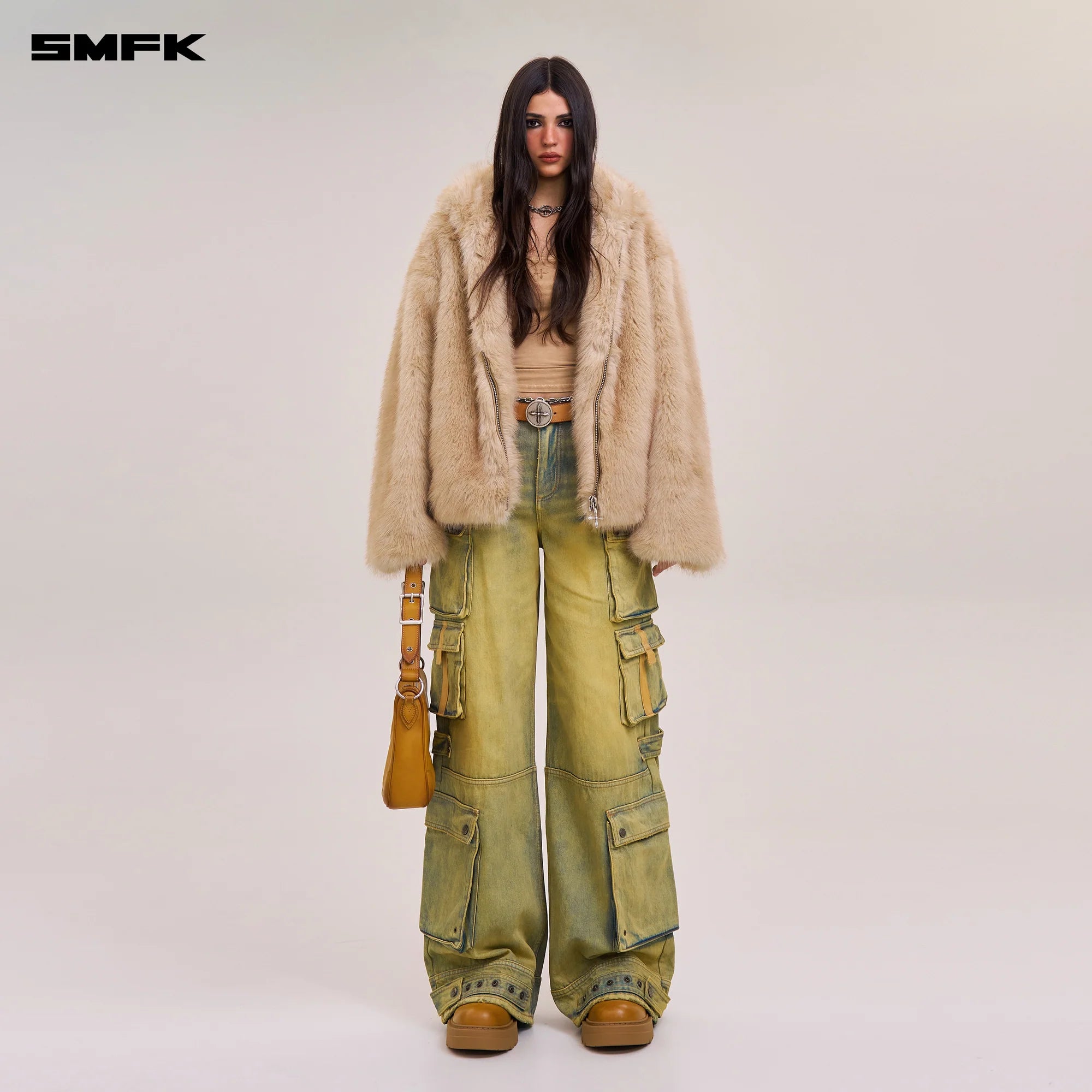 COMPASS WILD HORSE MULTI POCKETS DENIM PANTS CHEESE