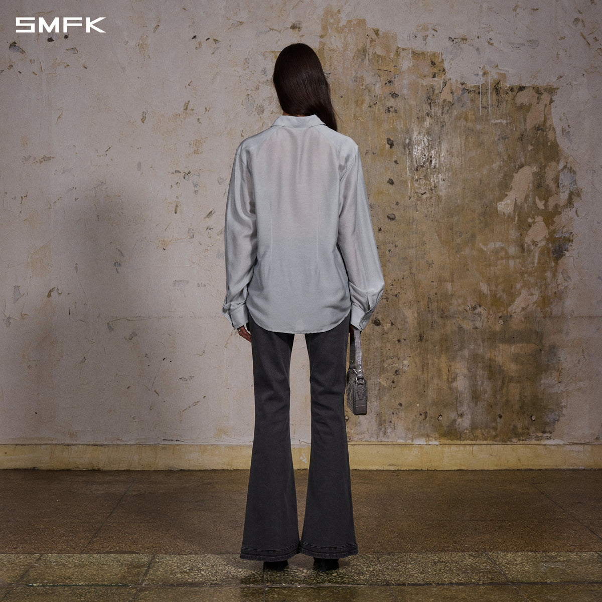 MIRAGE UPSIDE-DOWN DENIM PANTS/COTTON+T400SPANDEX/W STORM GREY