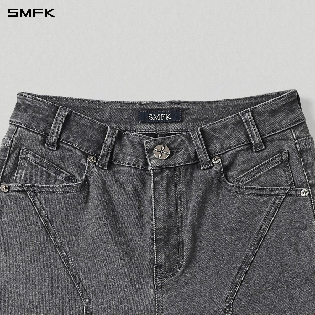 MIRAGE UPSIDE-DOWN DENIM PANTS/COTTON+T400SPANDEX/W STORM GREY