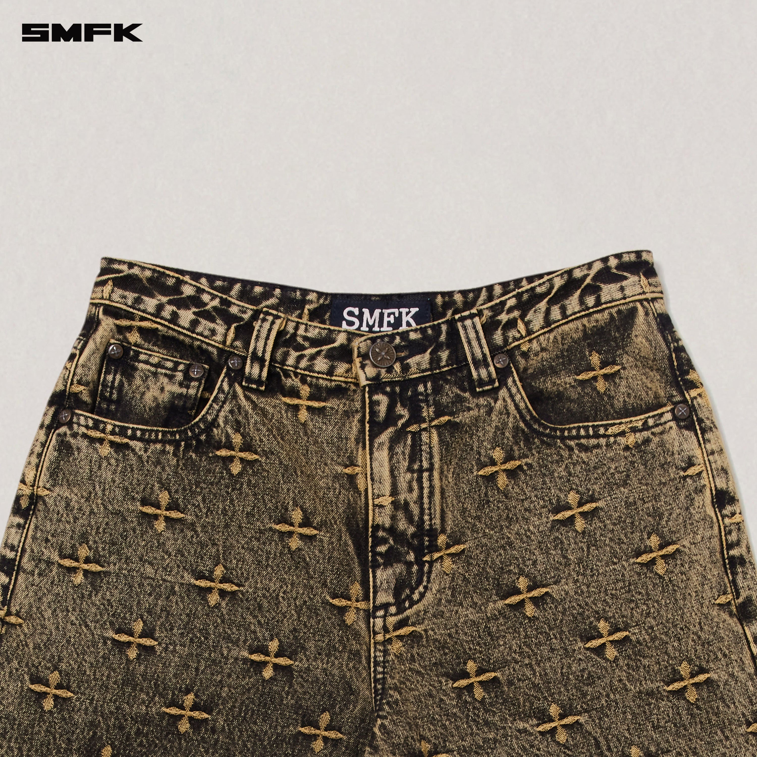 COMPASS STORM GARDEN CLASSIC WIDE LEG JEANS STORM GARDEN (YELLOW)