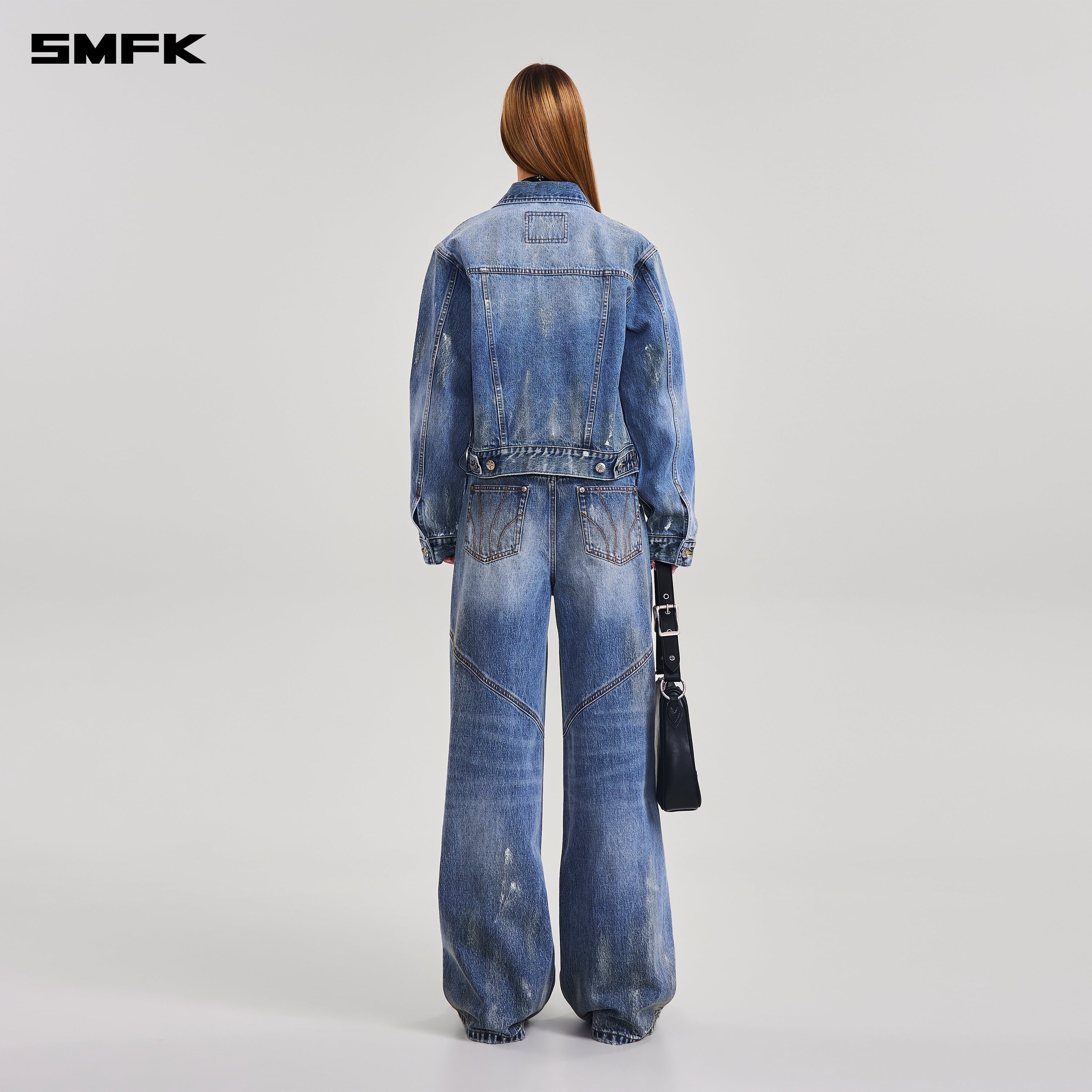 COMPASS MODE TIDE TOWER DENIM PANTS MARINE BLUE