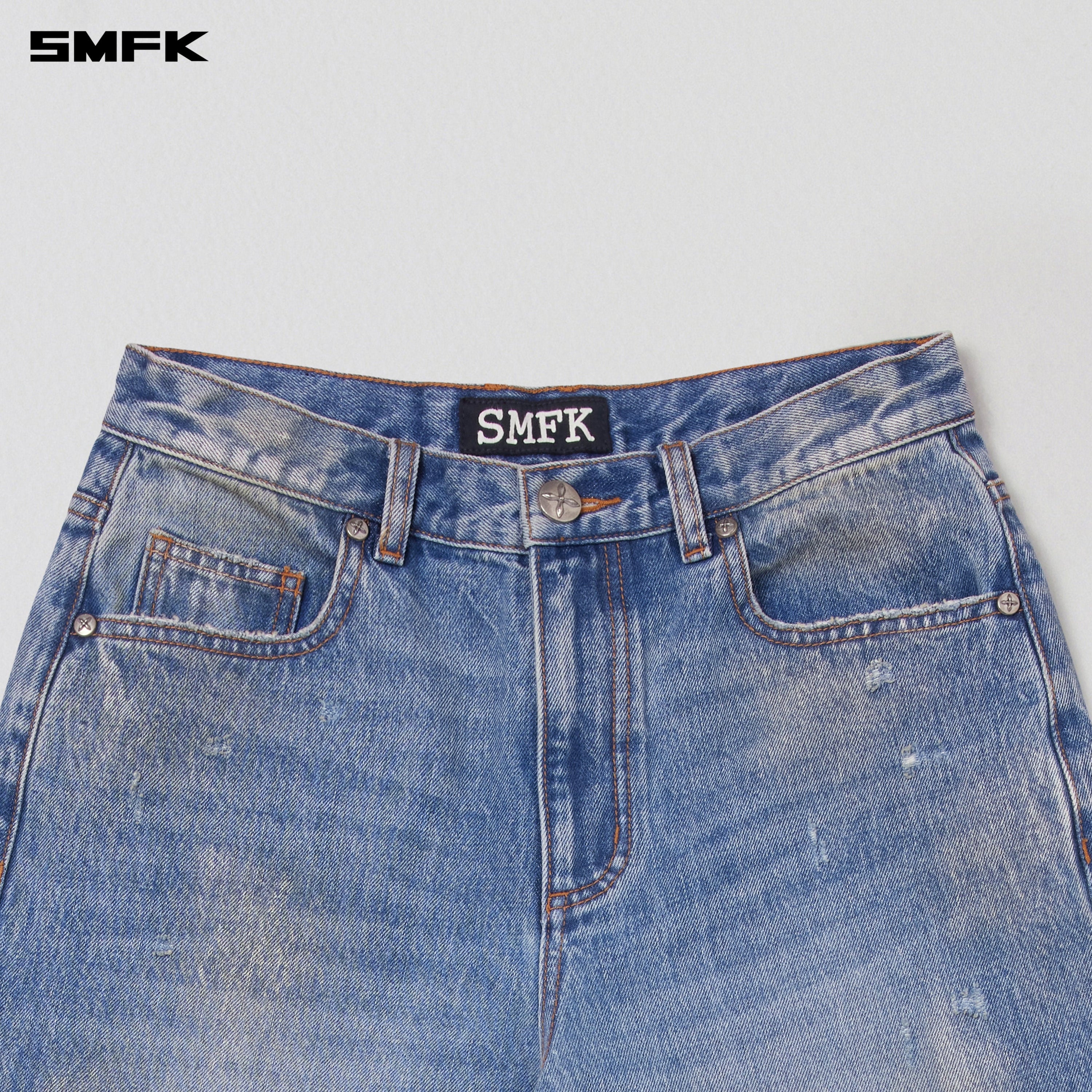 COMPASS MODE TIDE TOWER DENIM PANTS MARINE BLUE