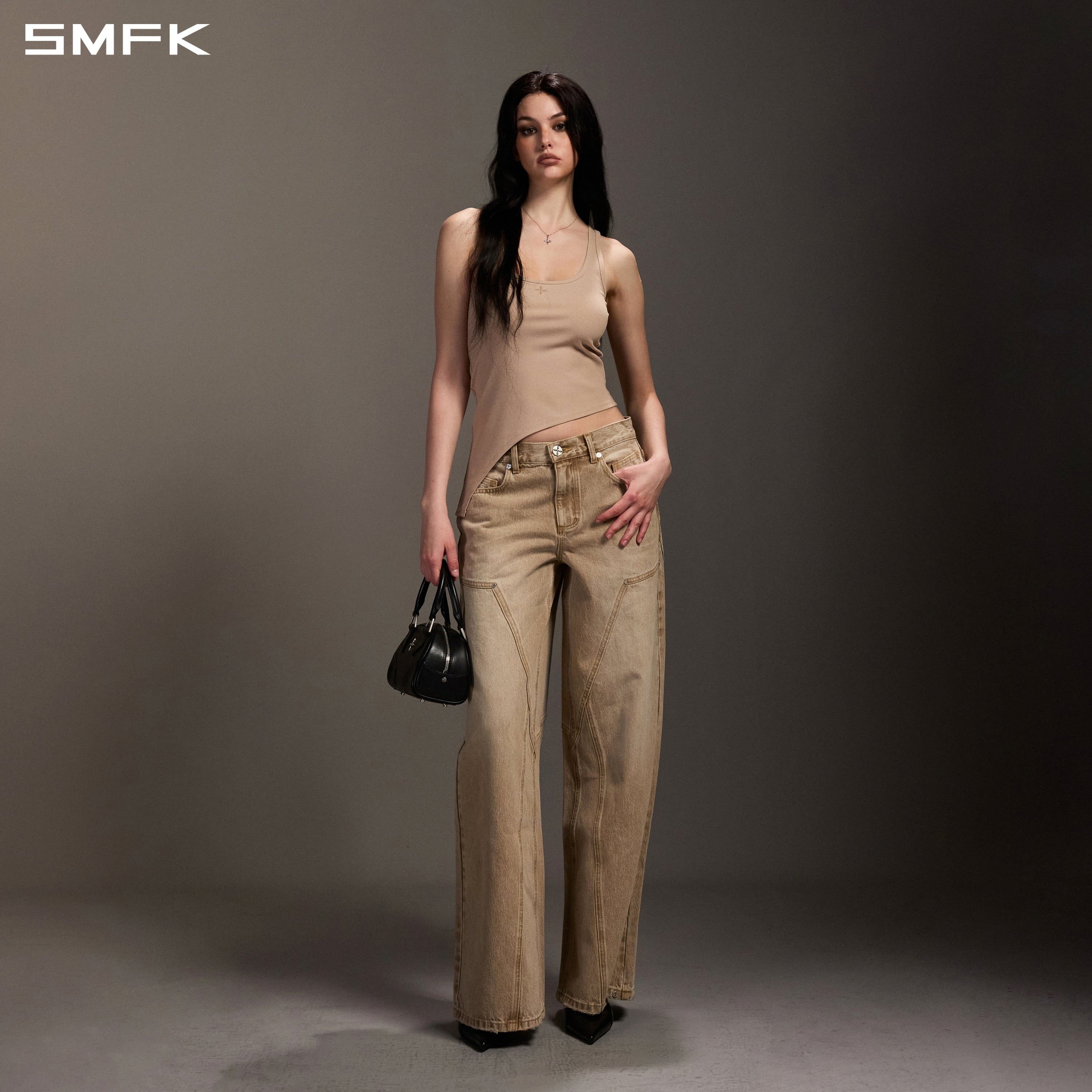 MIRAGE MODE FLARED DENIM PANTS/COTTON/W FRESH SKIN