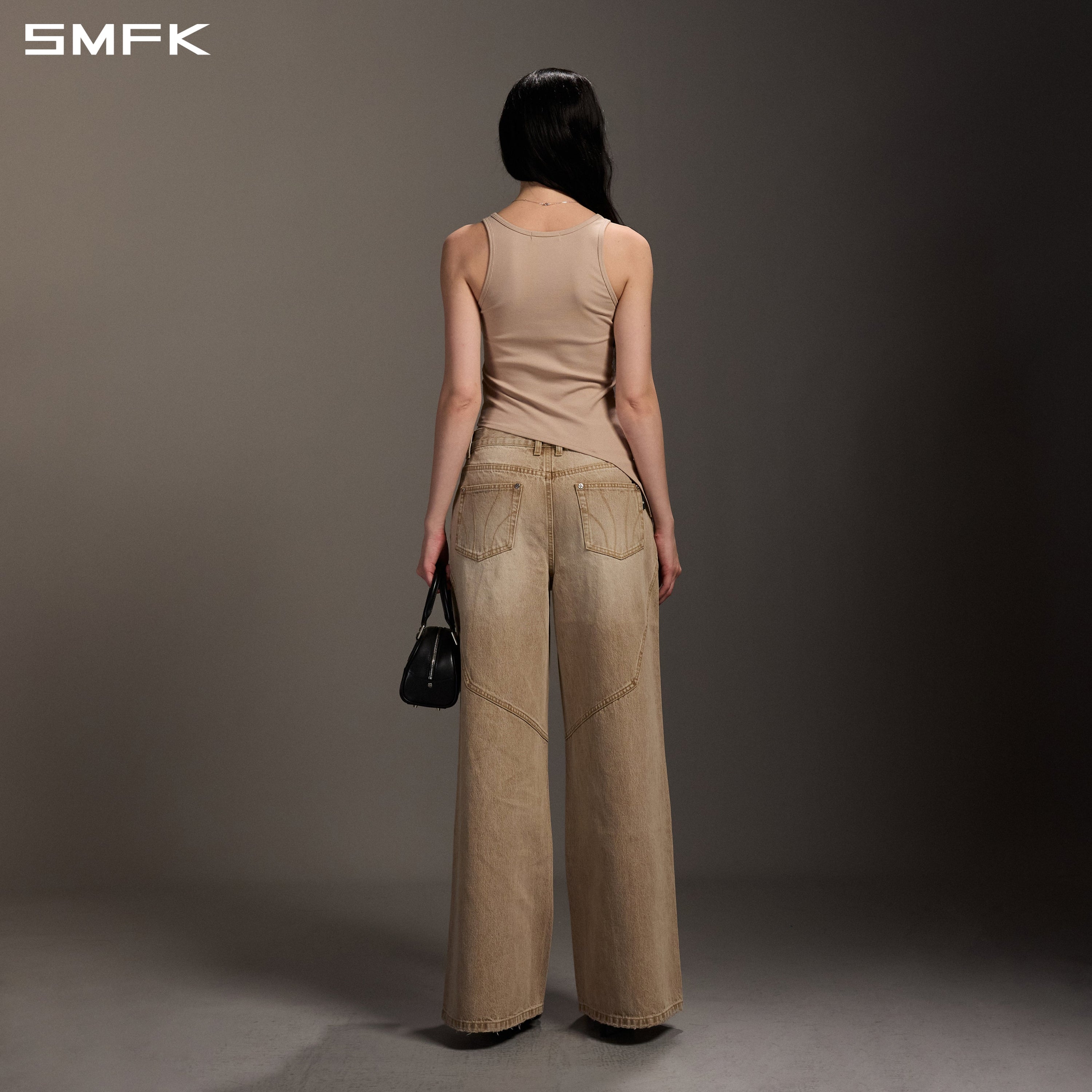 MIRAGE MODE FLARED DENIM PANTS/COTTON/W FRESH SKIN