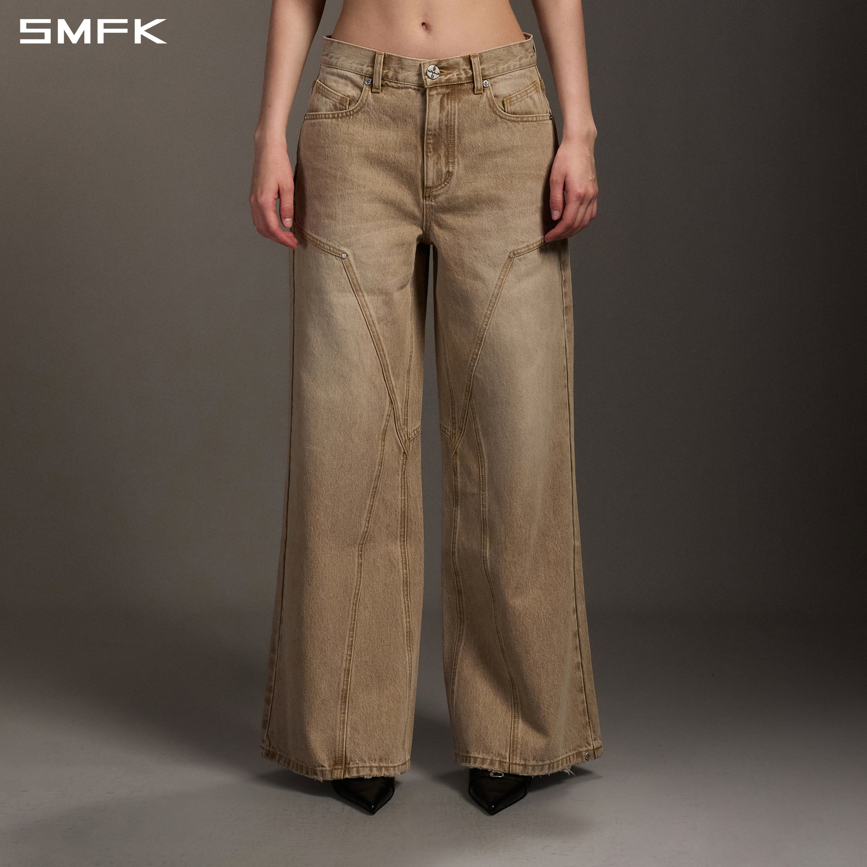 MIRAGE MODE FLARED DENIM PANTS/COTTON/W FRESH SKIN