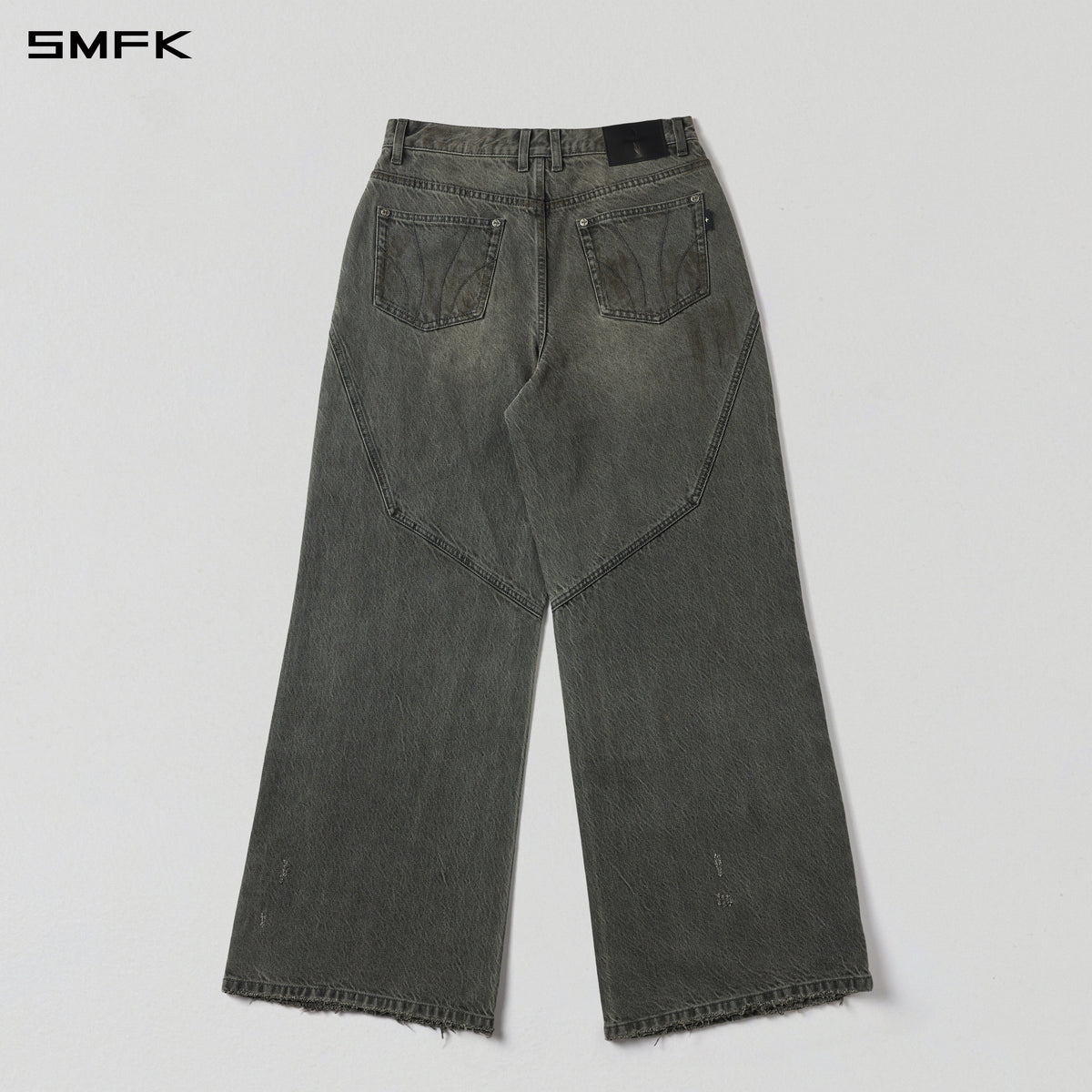 MIRAGE MODE FLARED DENIM PANTS/COTTON/W STORM GREY