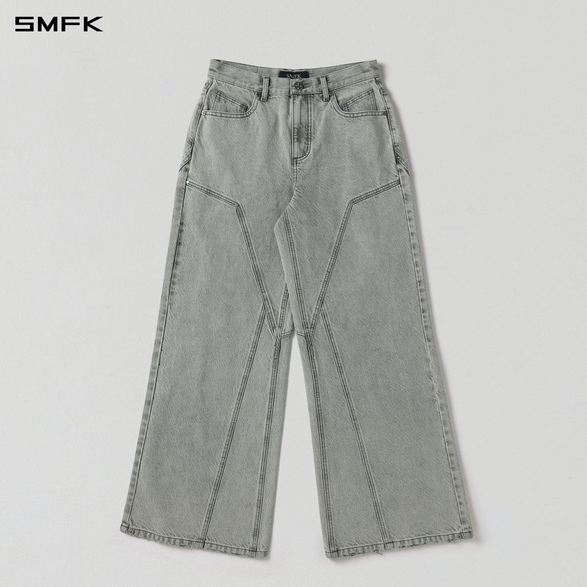 MIRAGE MODE FLARED DENIM PANTS/COTTON/W GLACIER GREY