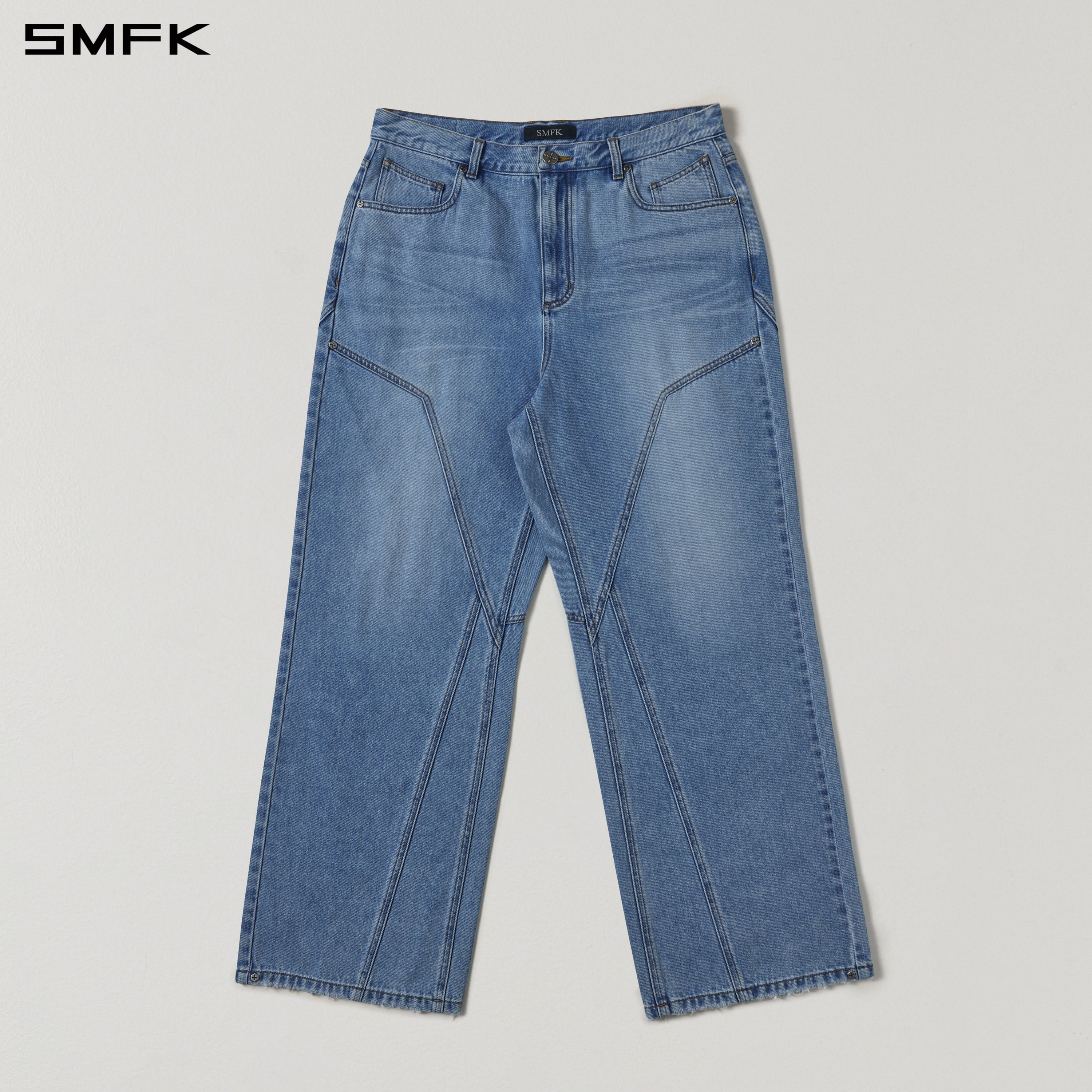 MIRAGE MODE FLARED DENIM PANTS/COTTON/W SKY BLUE