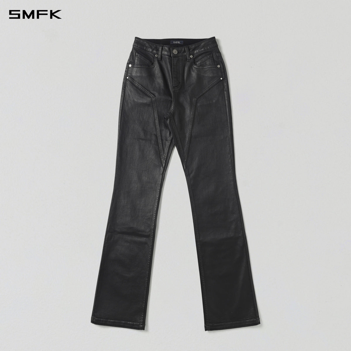 MIRAGE PRISM OVERLENGTH STRT DENIM PANTS/COTTON+T400SPANDEX/W INK BLACK