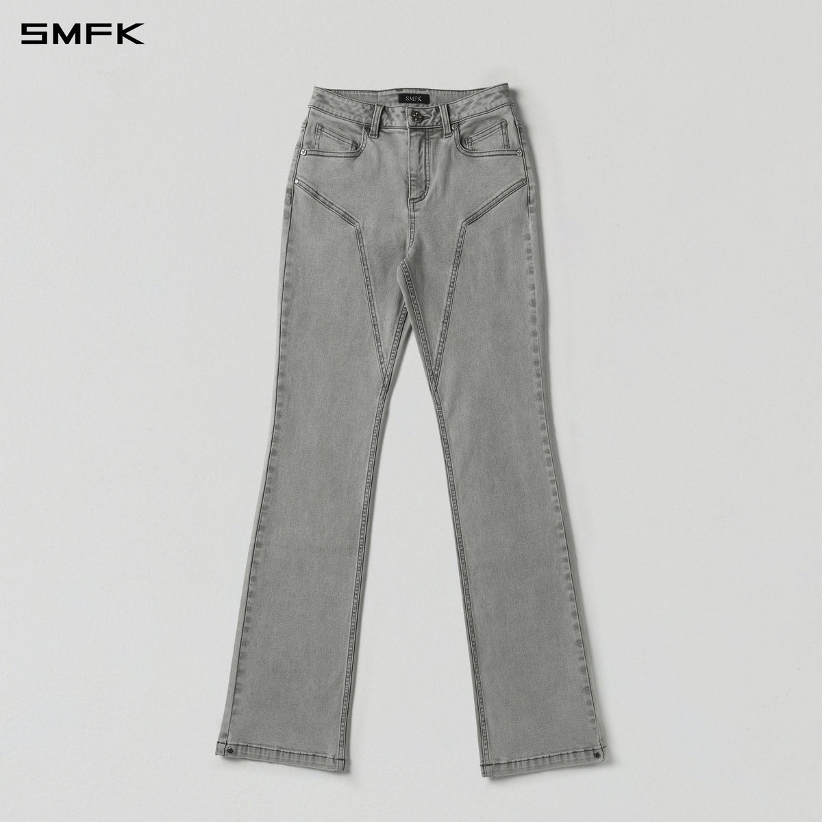 MIRAGE PRISM OVERLENGTH STRT DENIM PANTS/COTTON+T400SPANDEX/W GLACIER GREY