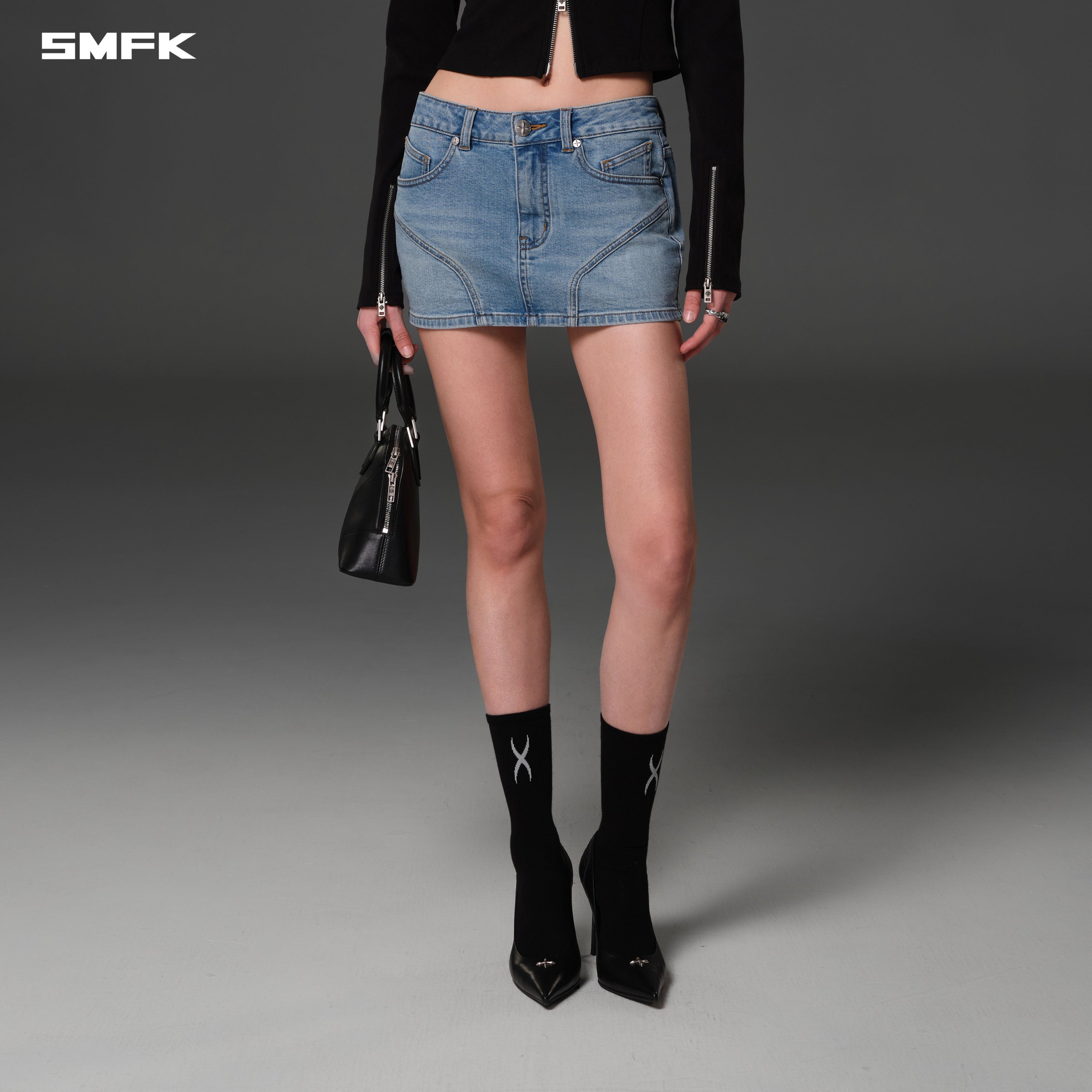 WILD MIRAGE SKINNY DENIM DRESS/E-COTTON WILD BLUE
