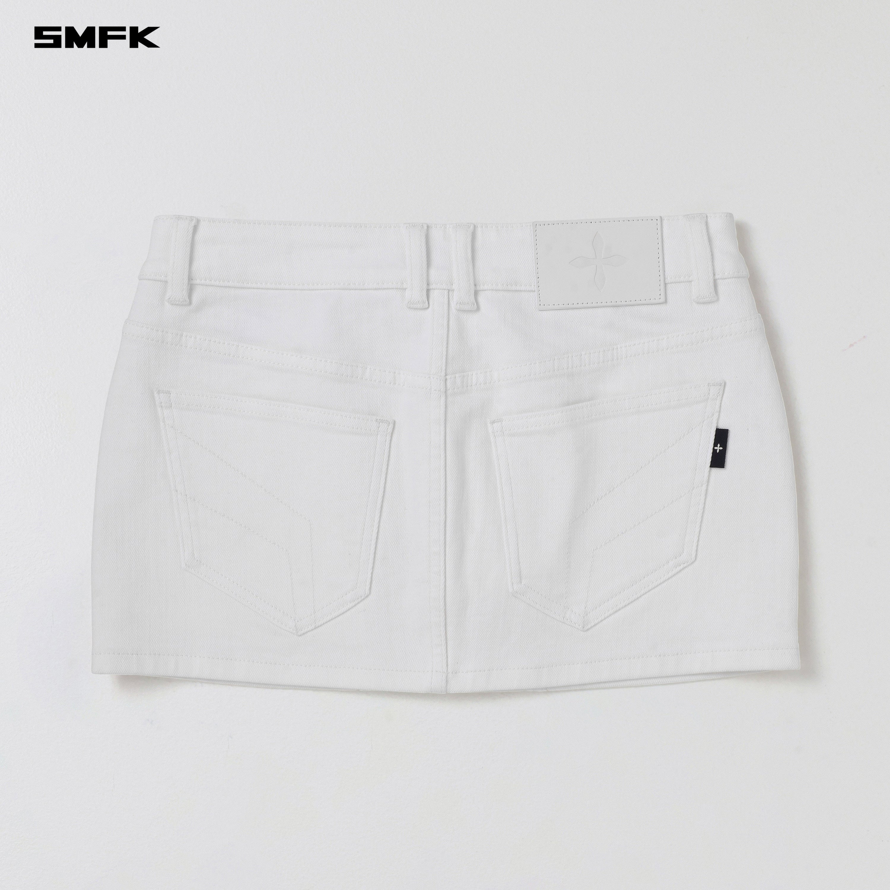 WILD MIRAGE SKINNY DENIM DRESS/E-COTTON CLOUD WHITE