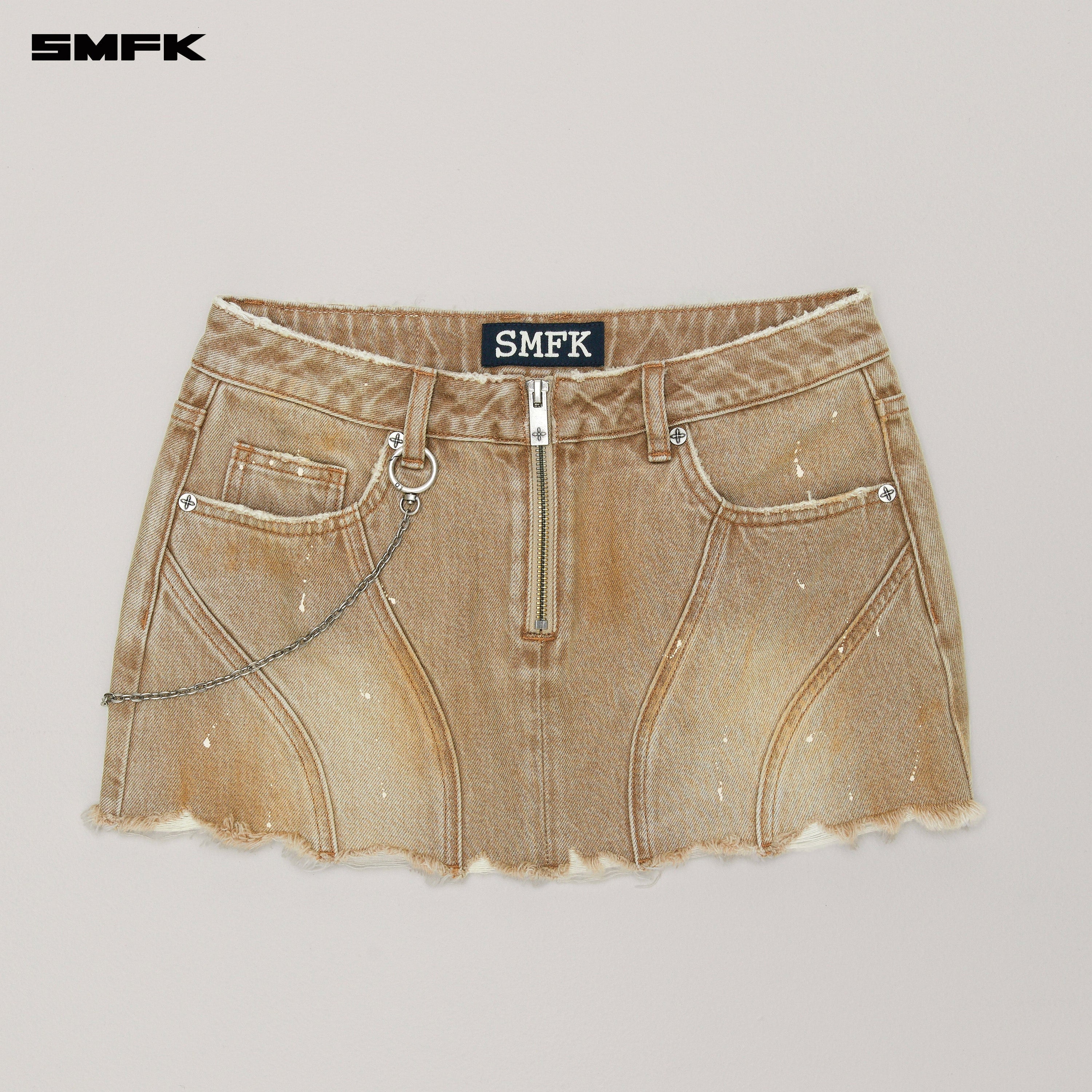 RAGE WILD ORIGIN DENIM SKIRT WILD COWBOY BROWN