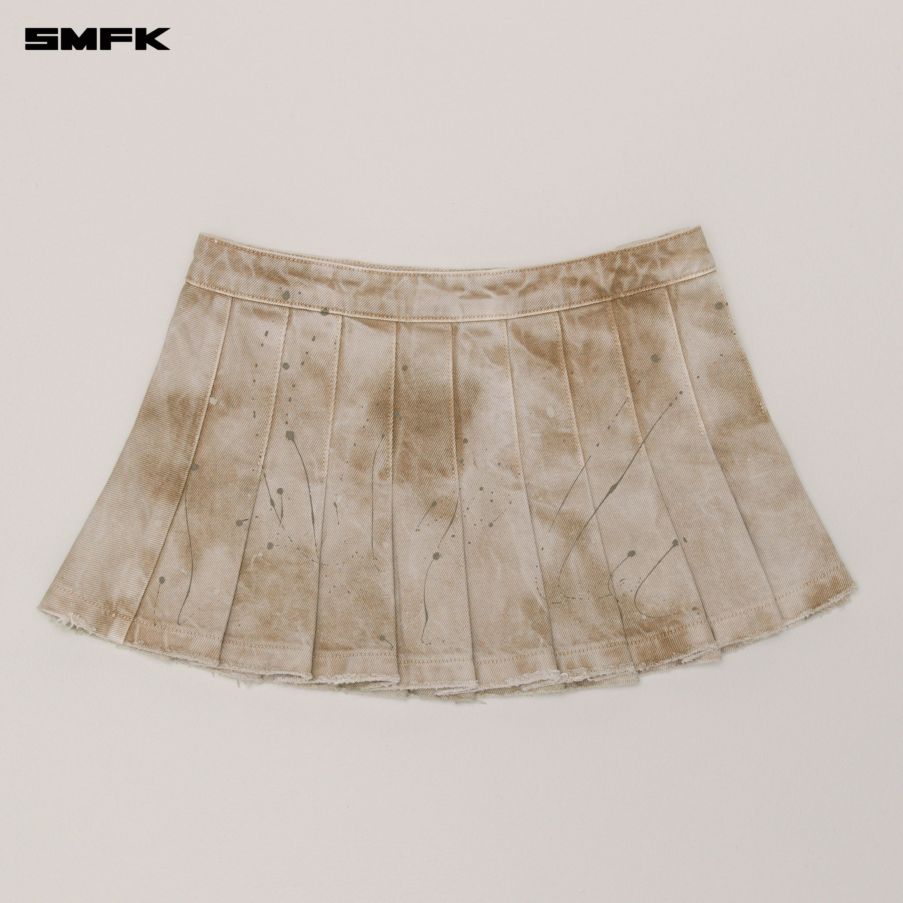RAGE WILD DENIM PLEATED SKIRT WILD BROWN