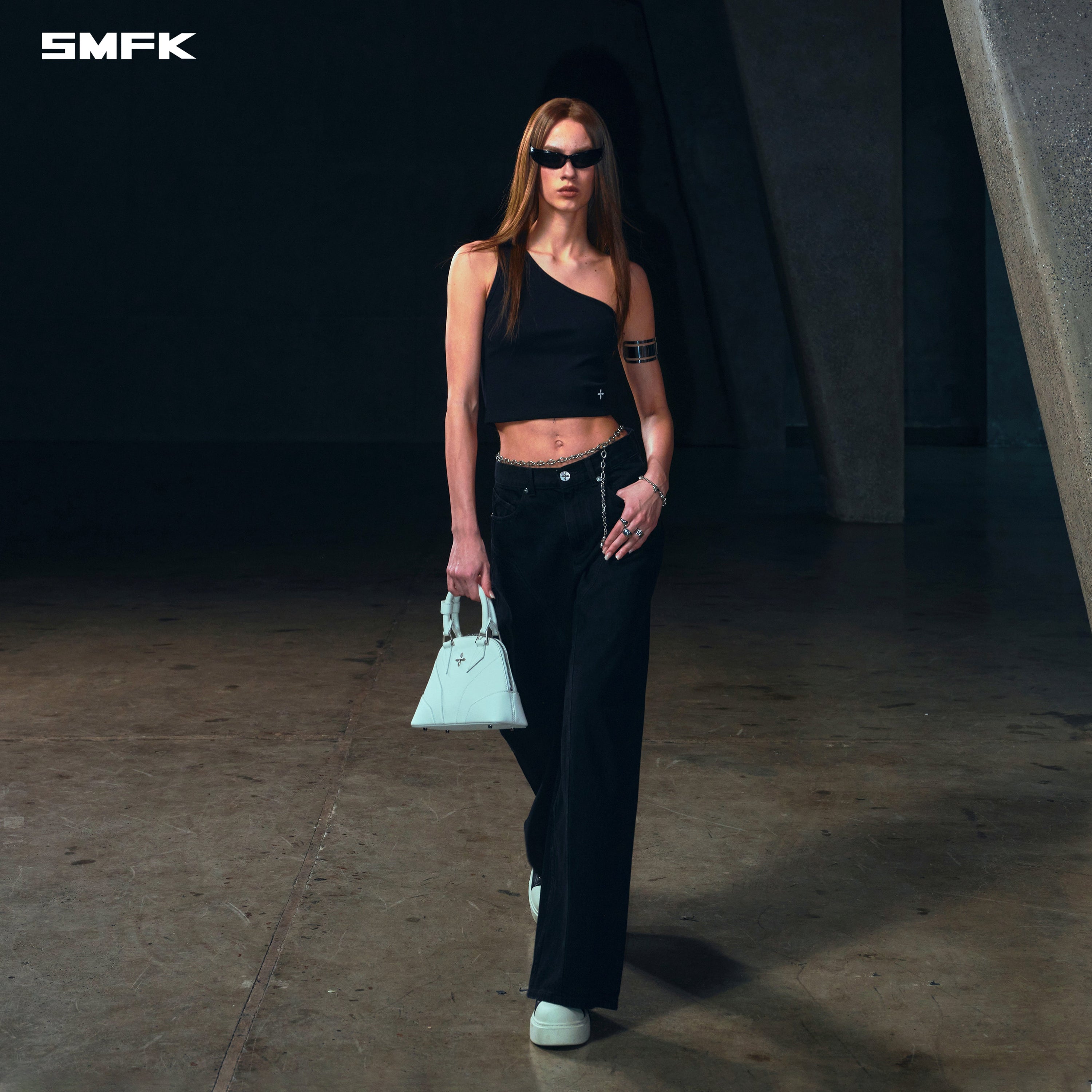 WILD MIRAGE TOWER DENIM PANTS/COTTON WILD BLACK