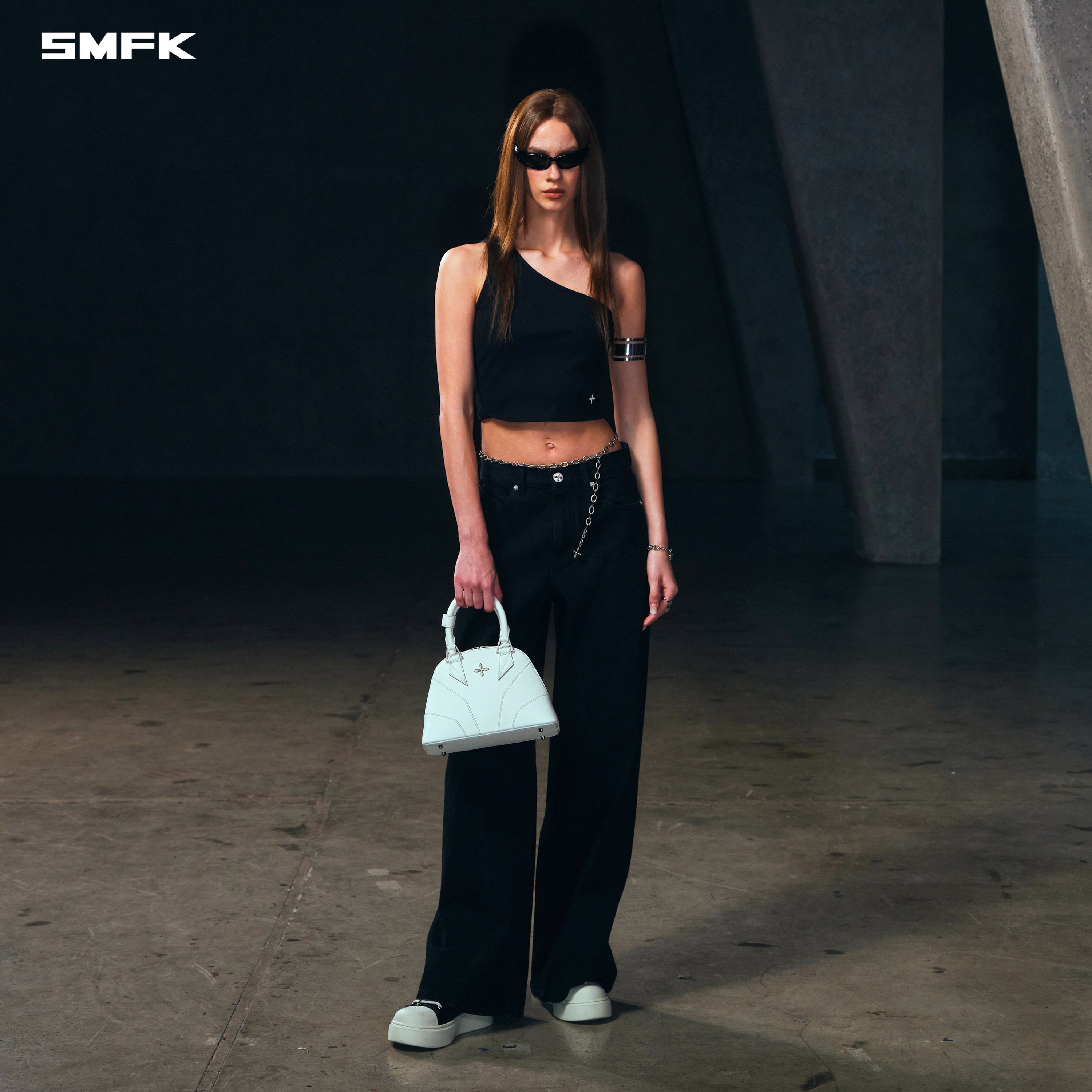 WILD MIRAGE TOWER DENIM PANTS/COTTON WILD BLACK