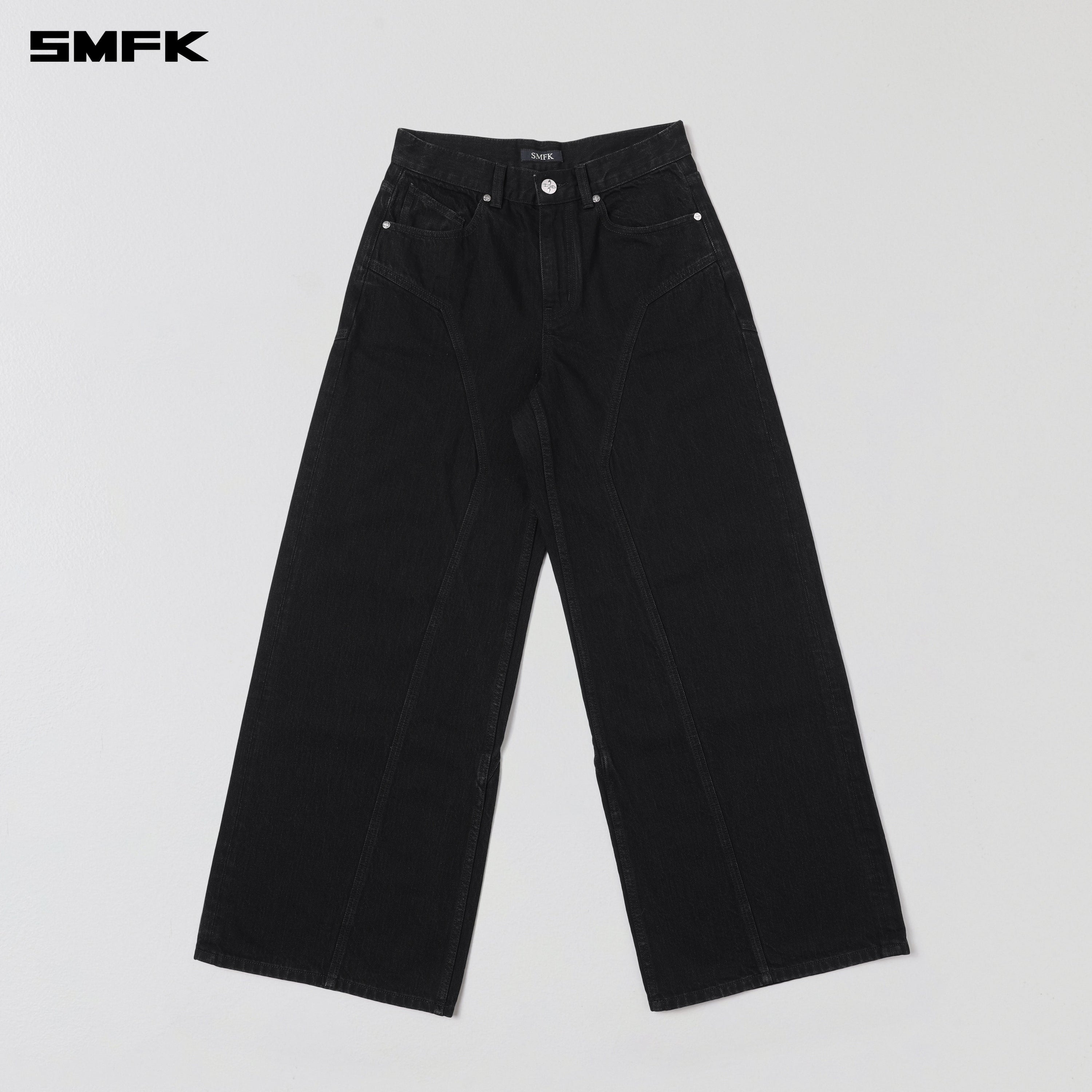 WILD MIRAGE TOWER DENIM PANTS/COTTON WILD BLACK