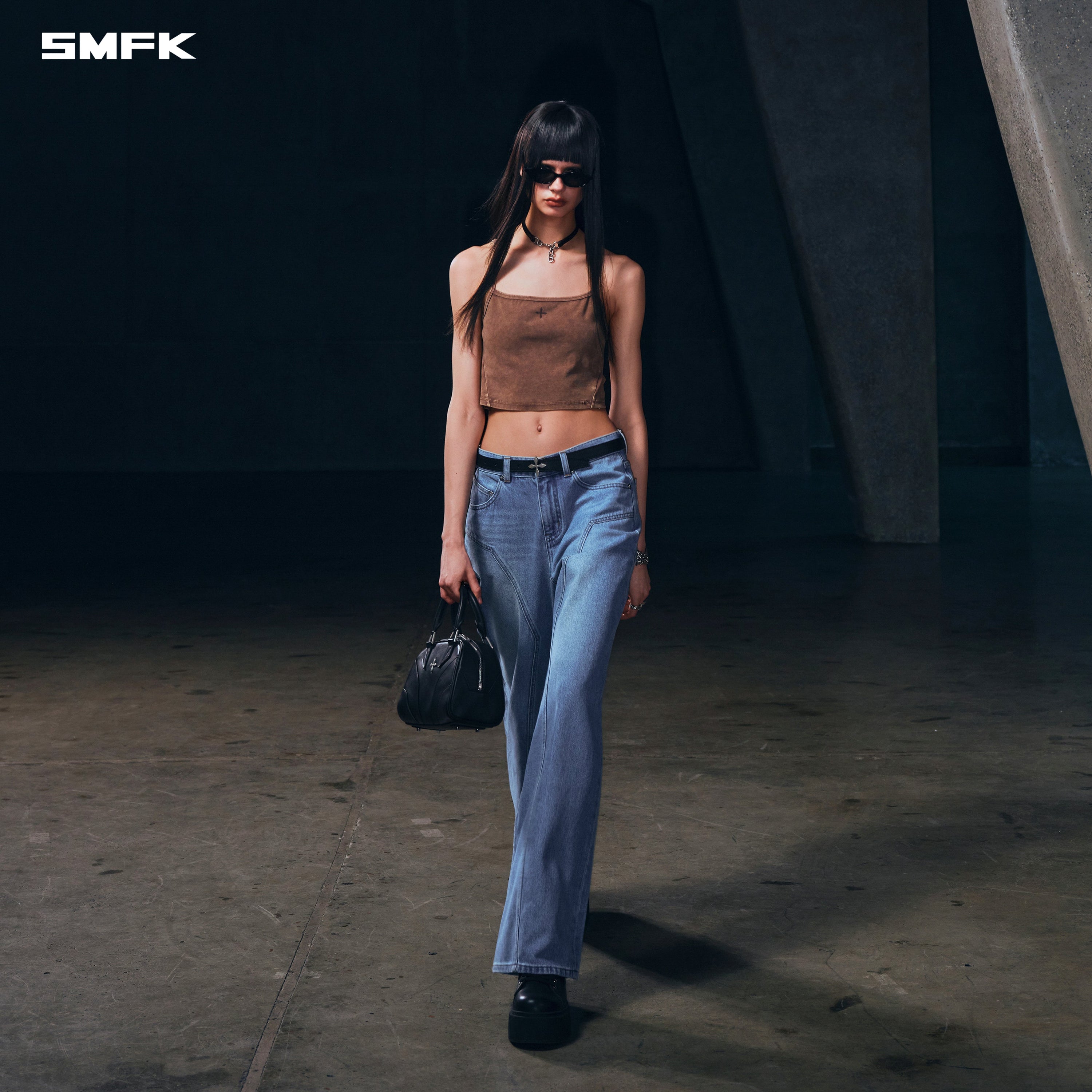 WILD MIRAGE TOWER DENIM PANTS/COTTON WILD BLUE