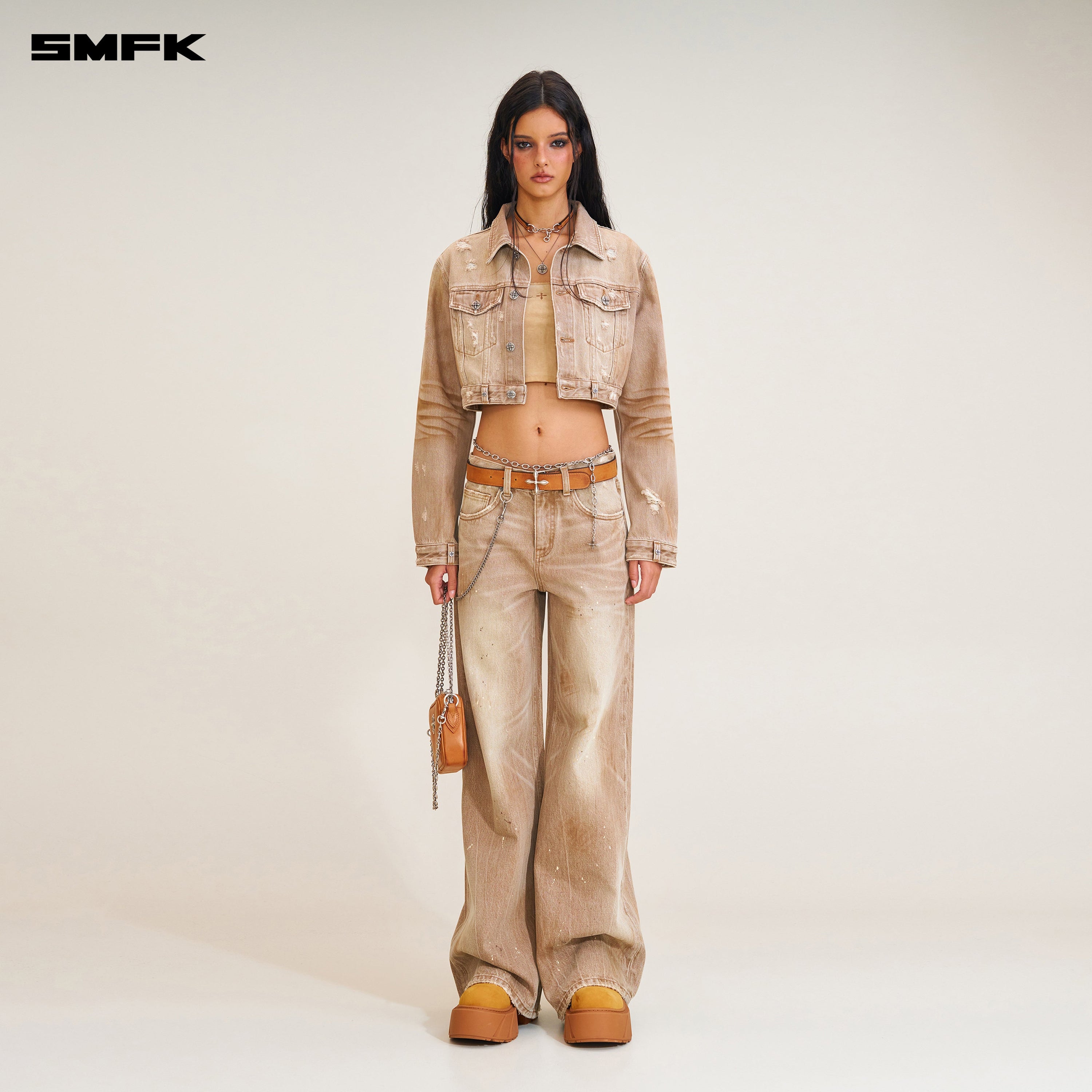 RAGE WILD HANDCRAFT TOWER DENIM PANTS WILD COWBOY BROWN