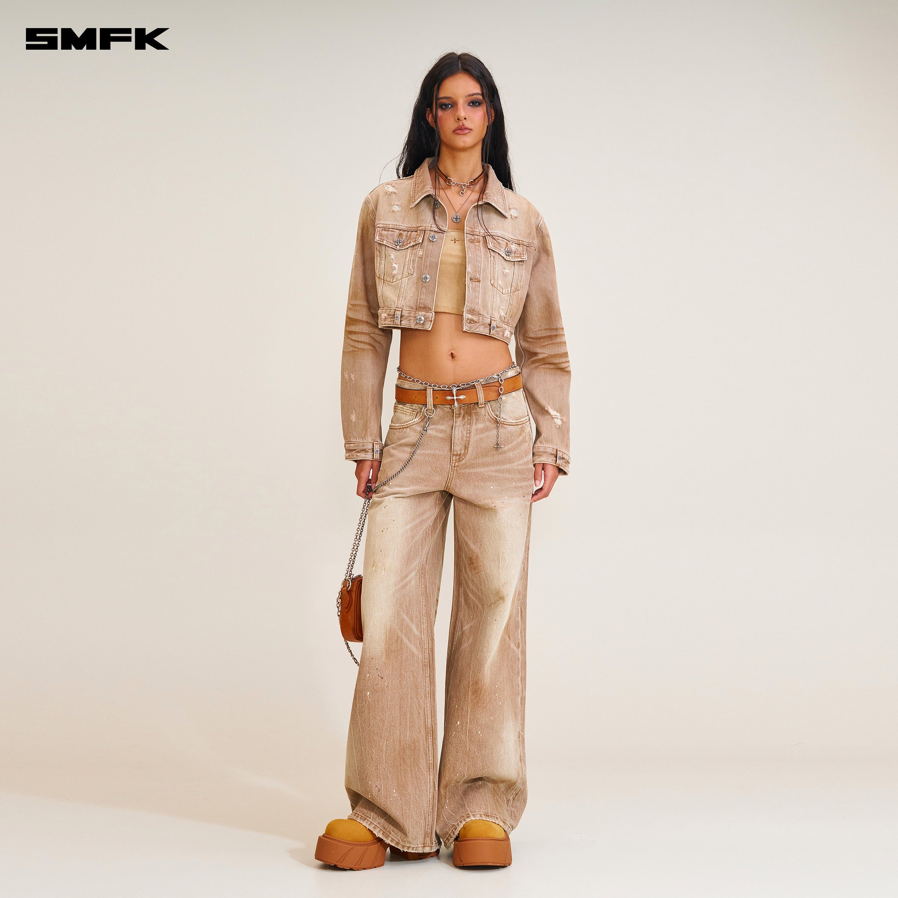 RAGE WILD HANDCRAFT TOWER DENIM PANTS WILD COWBOY BROWN